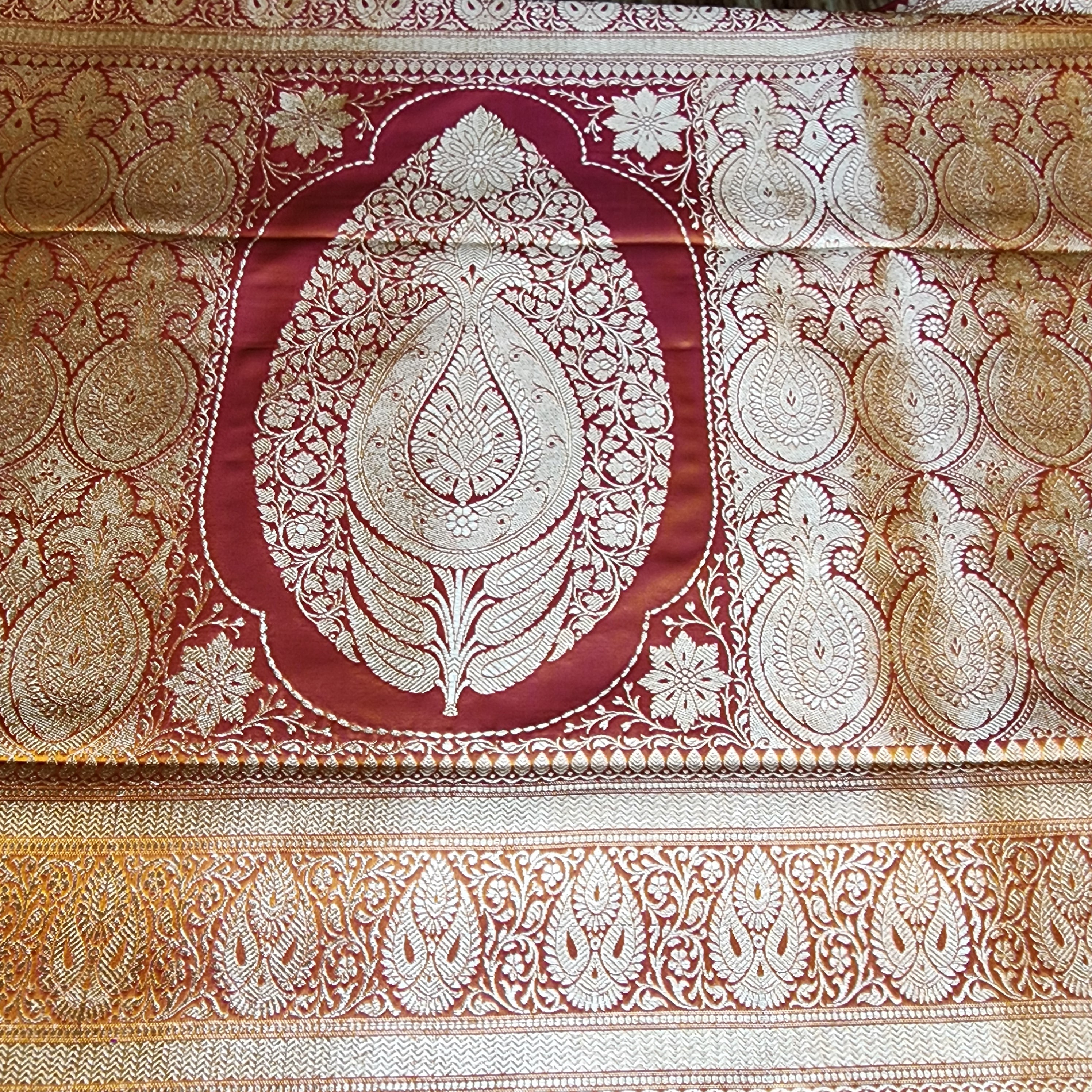 Rich Mustard Yellow Pure Banarasi Katan Silk Saree with light Gold Zari Weaving