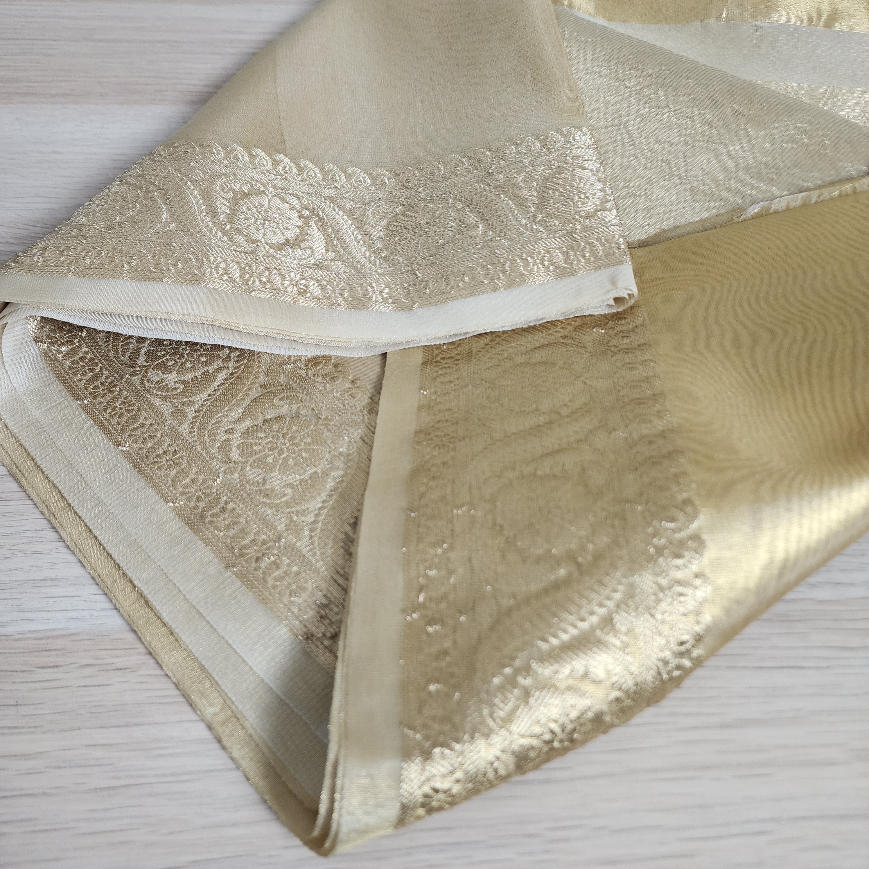 Traditional Kanjivaram Style Tissue Silk Saree in Gold