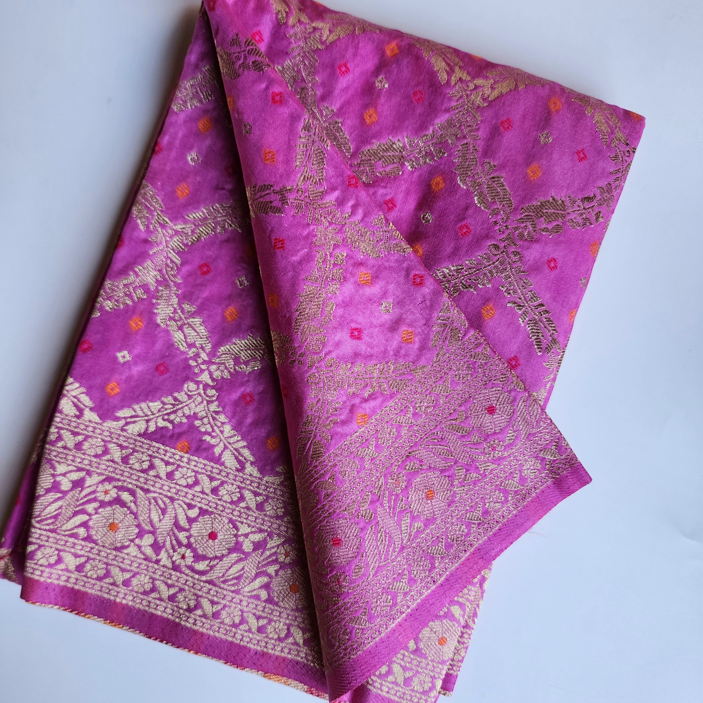 Orchid Purple Bandhani Dupatta with Traditional Jaal