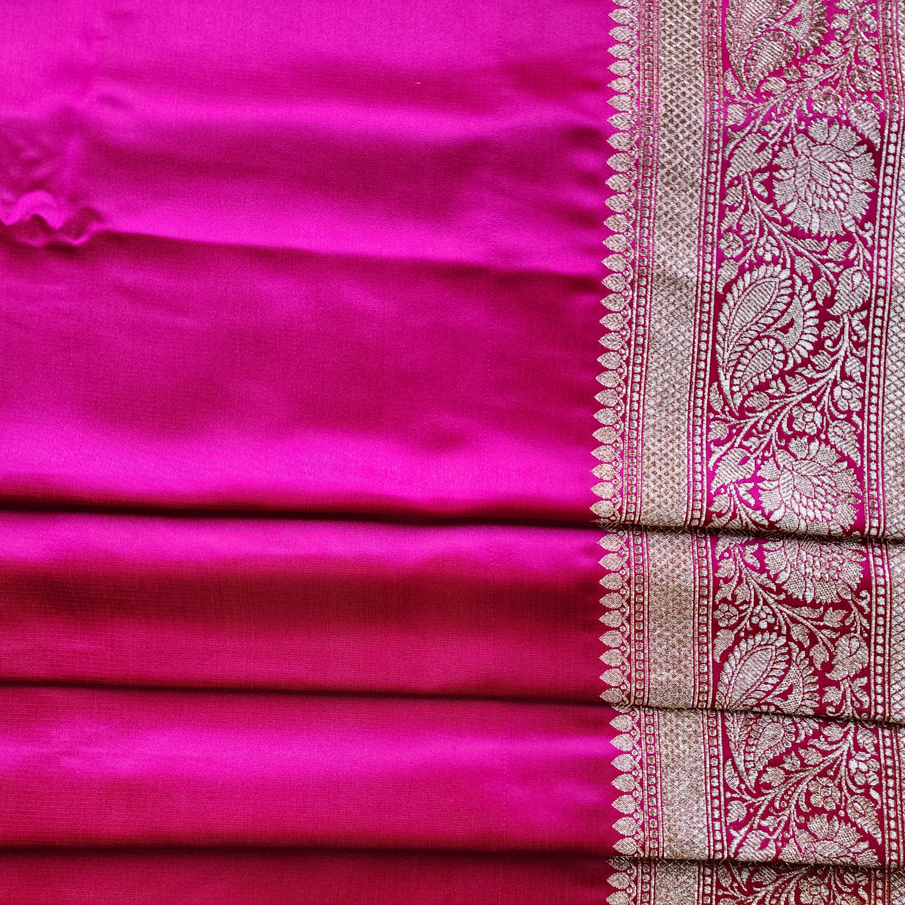 Dhoop Chhaon Magenta Banarasi Katan Silk Saree
