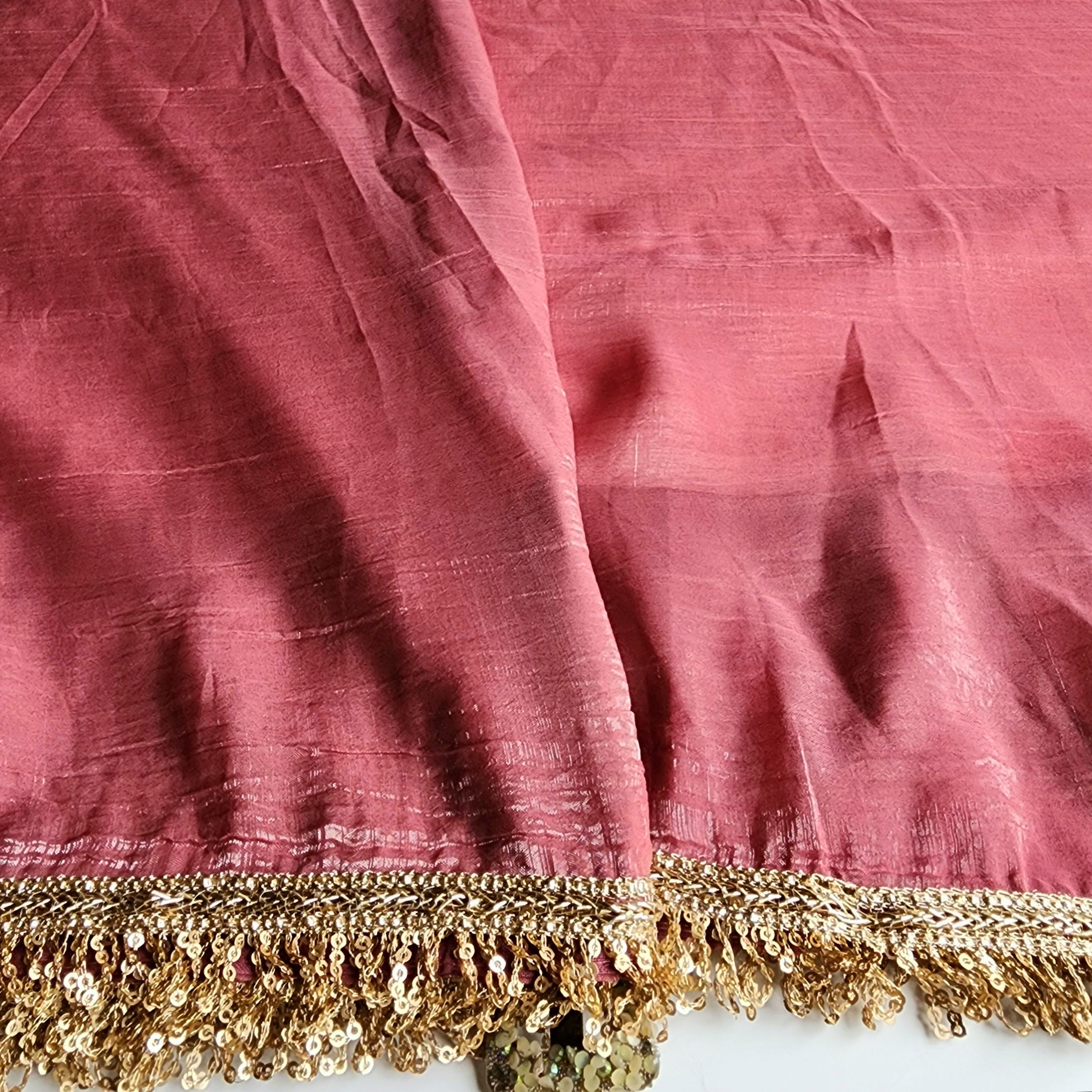 Blush Pink Designer Organza Saree