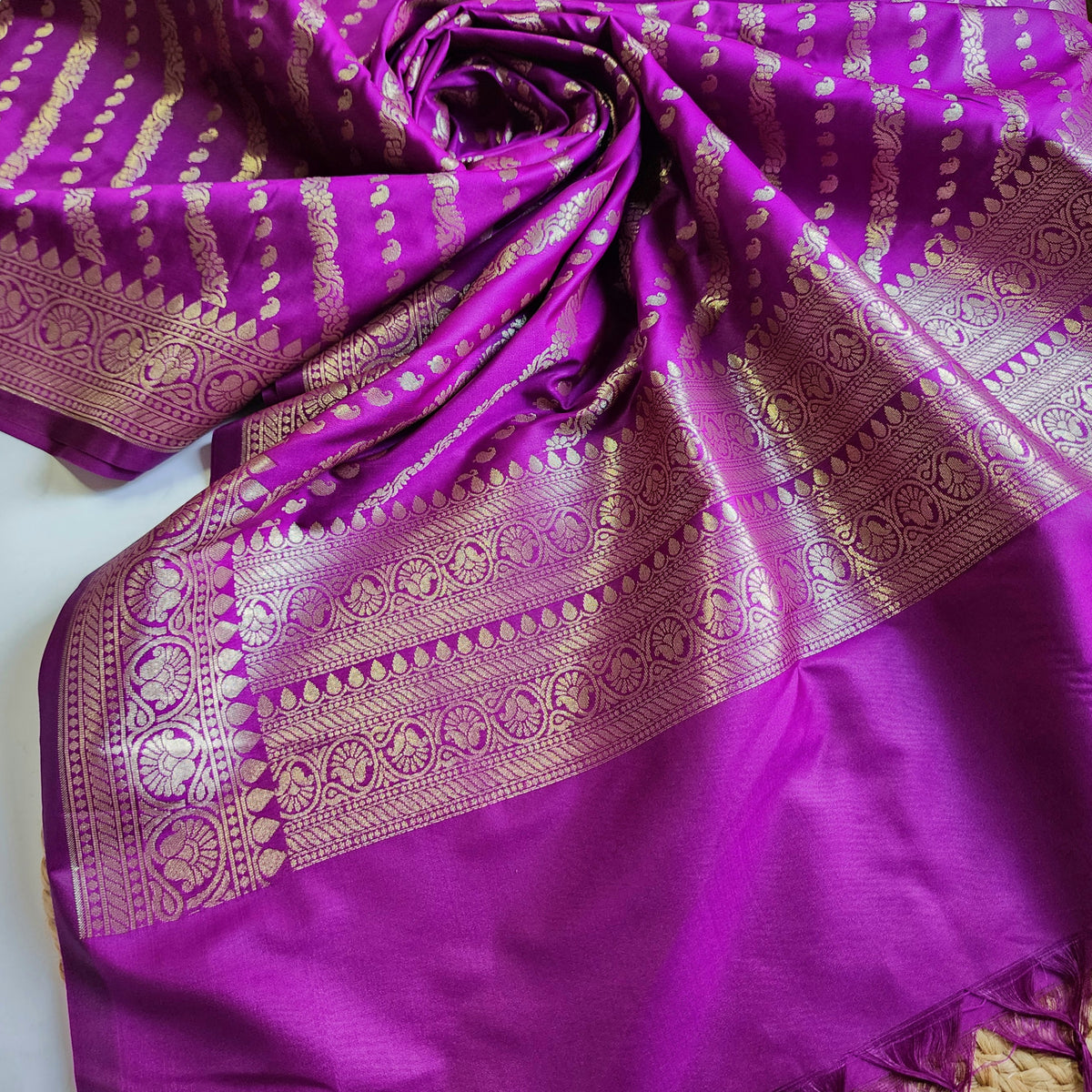 Royal Purple - Banarasi Leheriya Style Dupatta