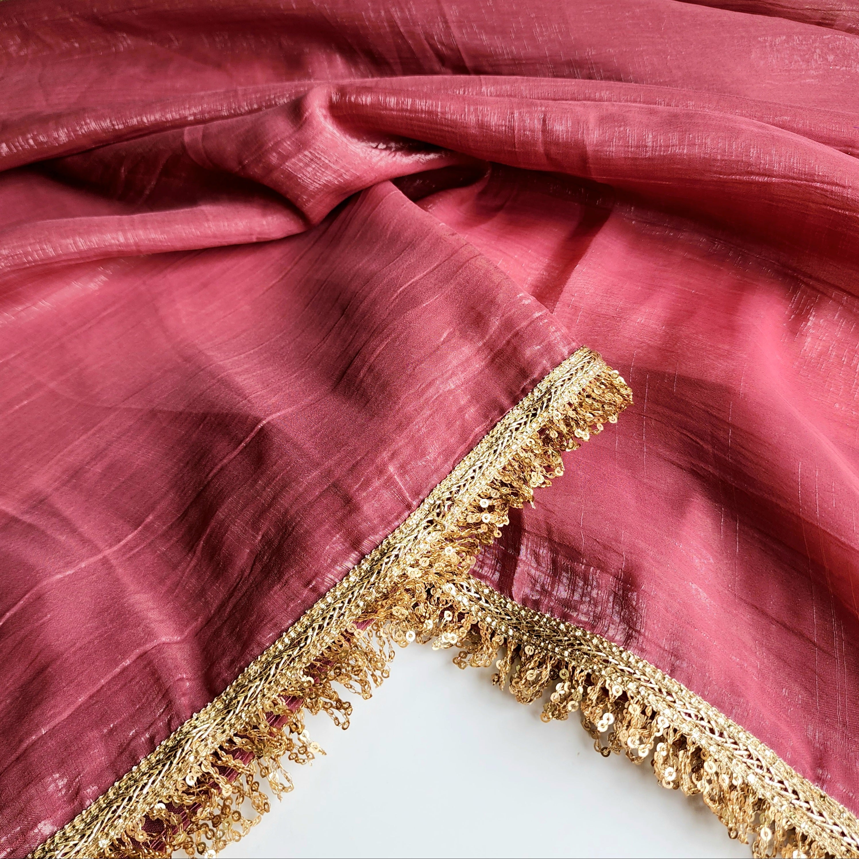 Blush Pink Designer Organza Saree