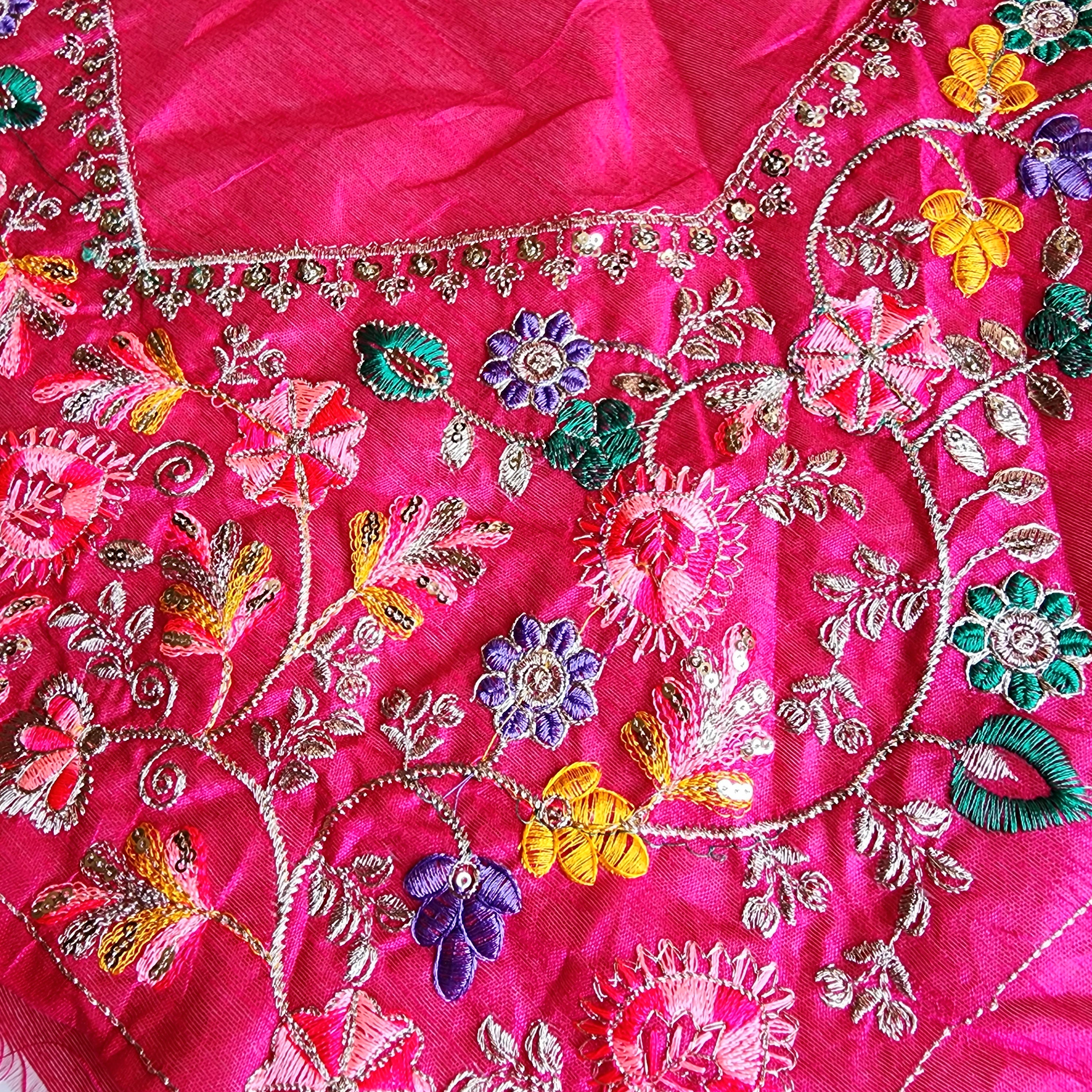 Embroidered Bandhani Designer Saree in Pink