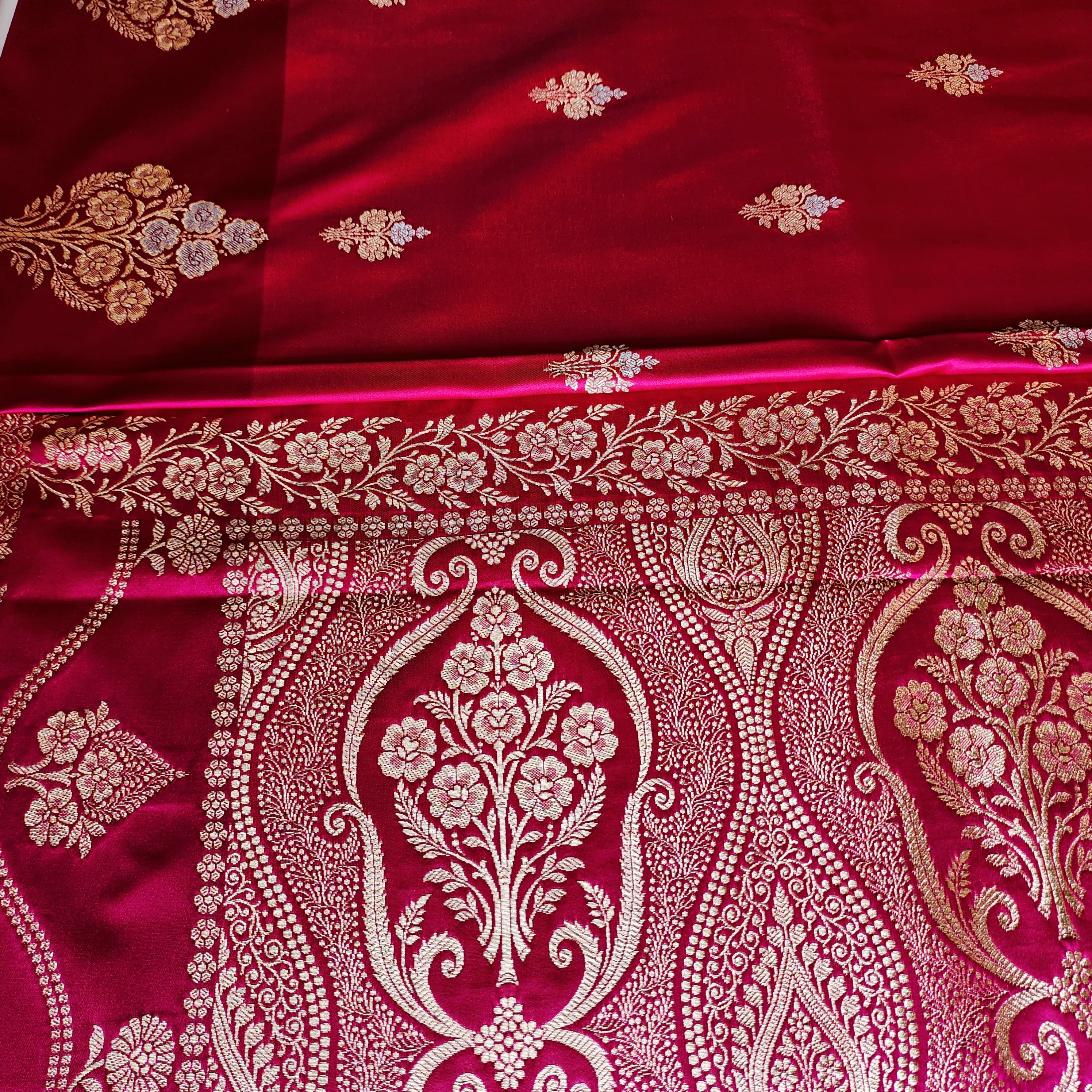 Dual-Tone Pink Pure Banarasi Katan Silk Saree