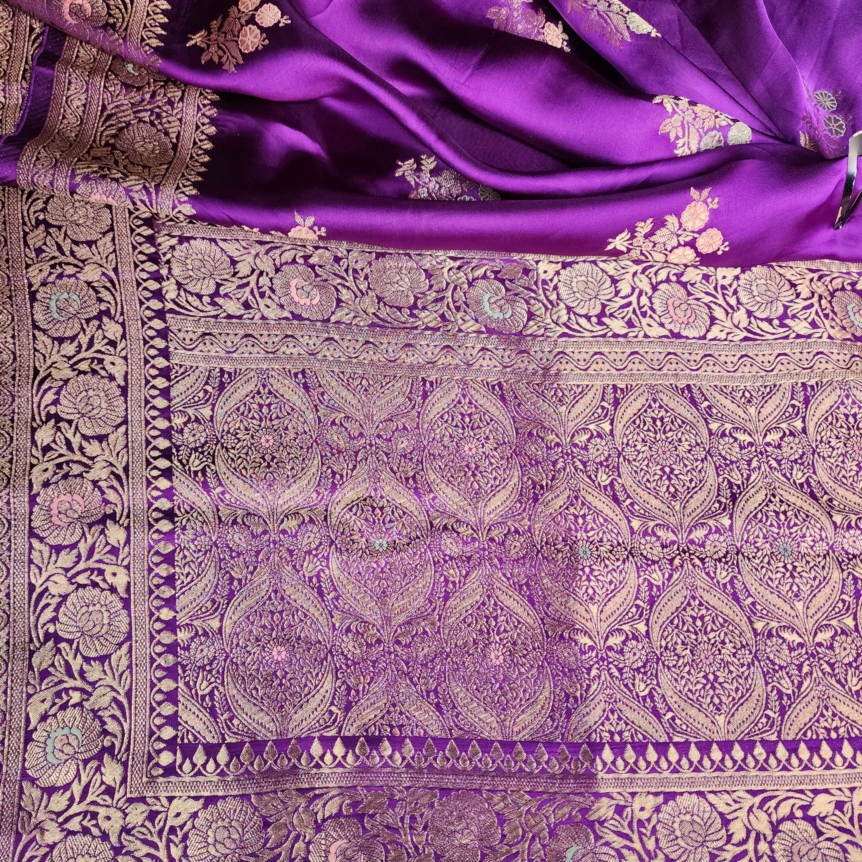 Royal Purple Mashru Katan Silk Saree
