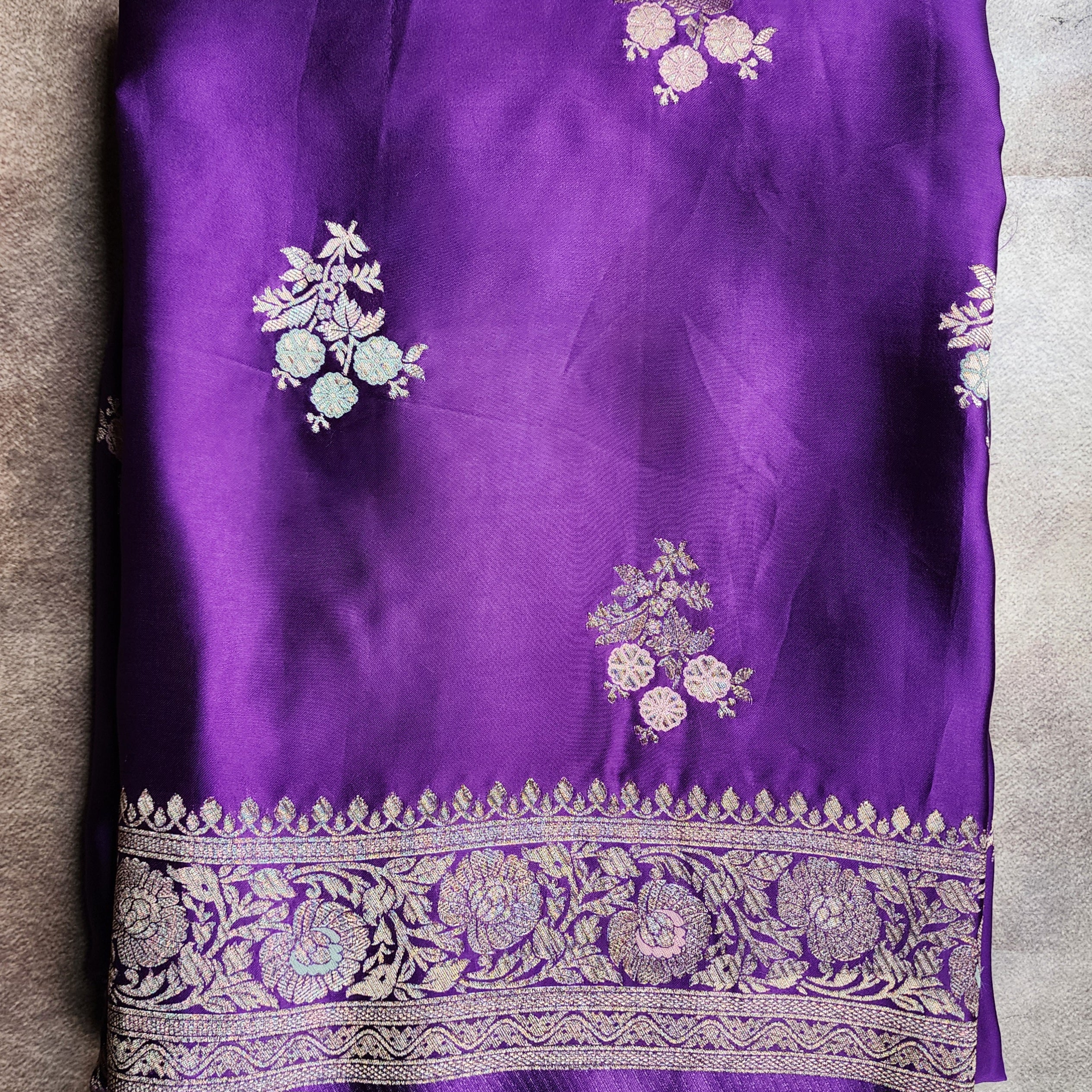 Royal Purple Mashru Katan Silk Saree