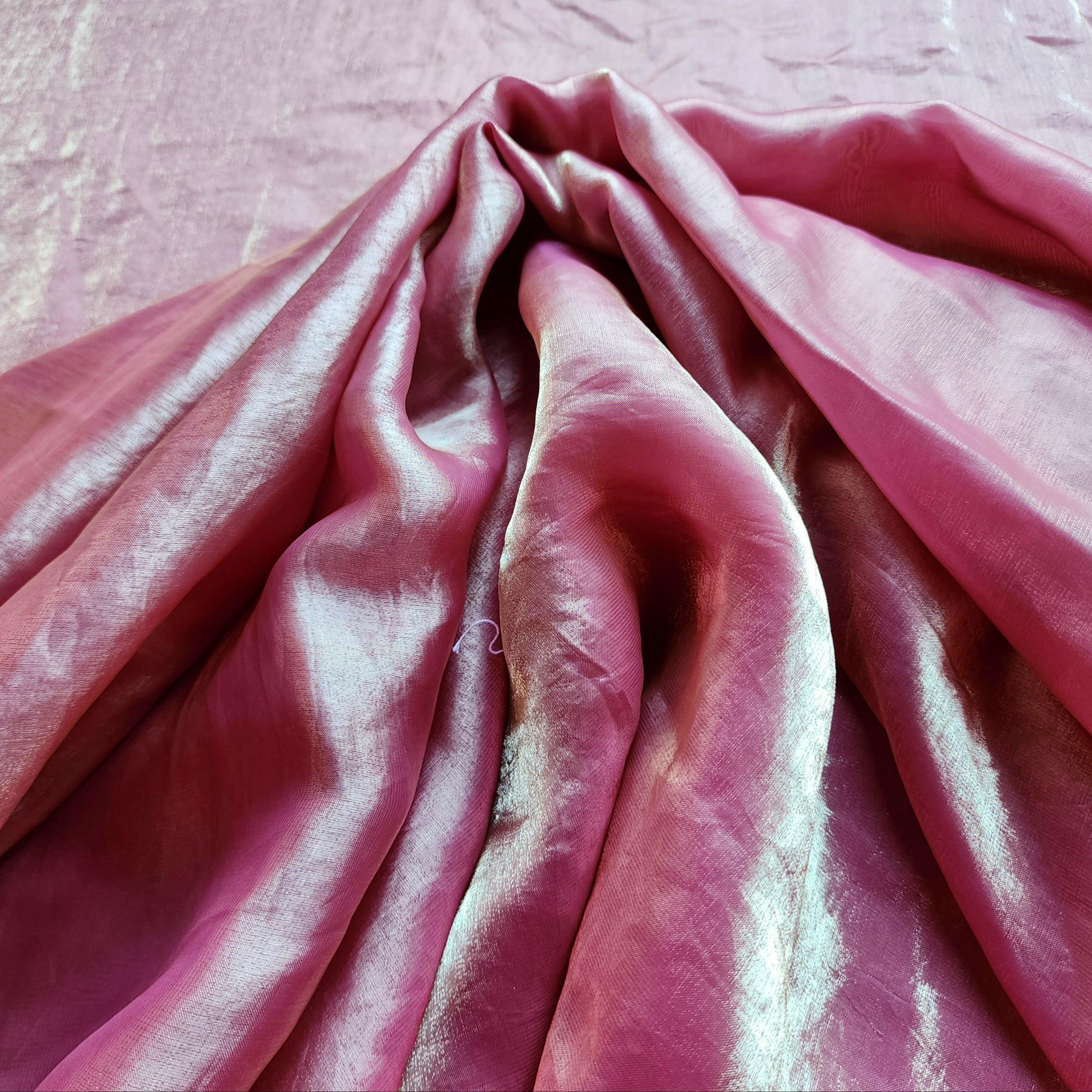 Pastel Pink Designer Chiffon Silk Saree with Readymade Blouse