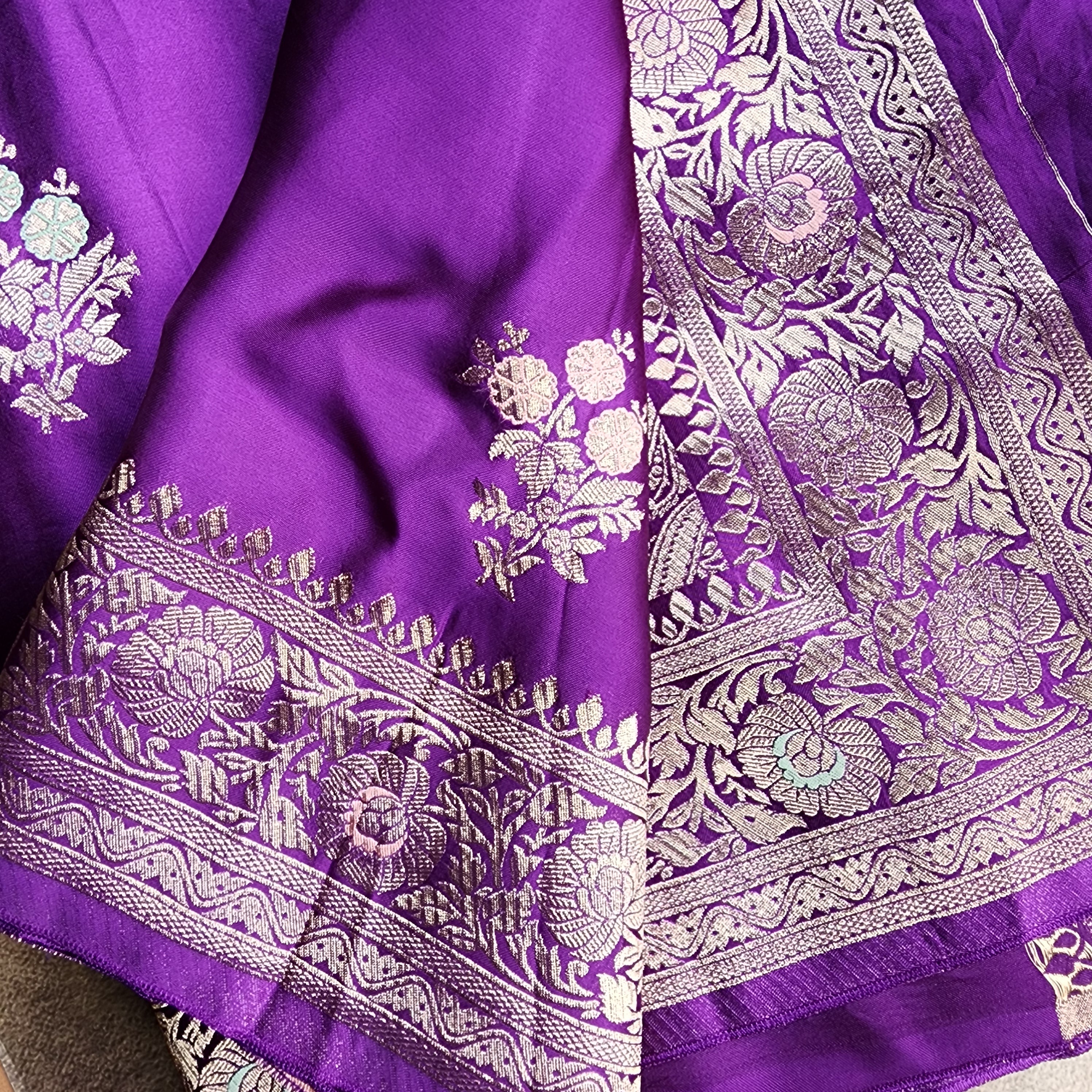 Royal Purple Mashru Katan Silk Saree