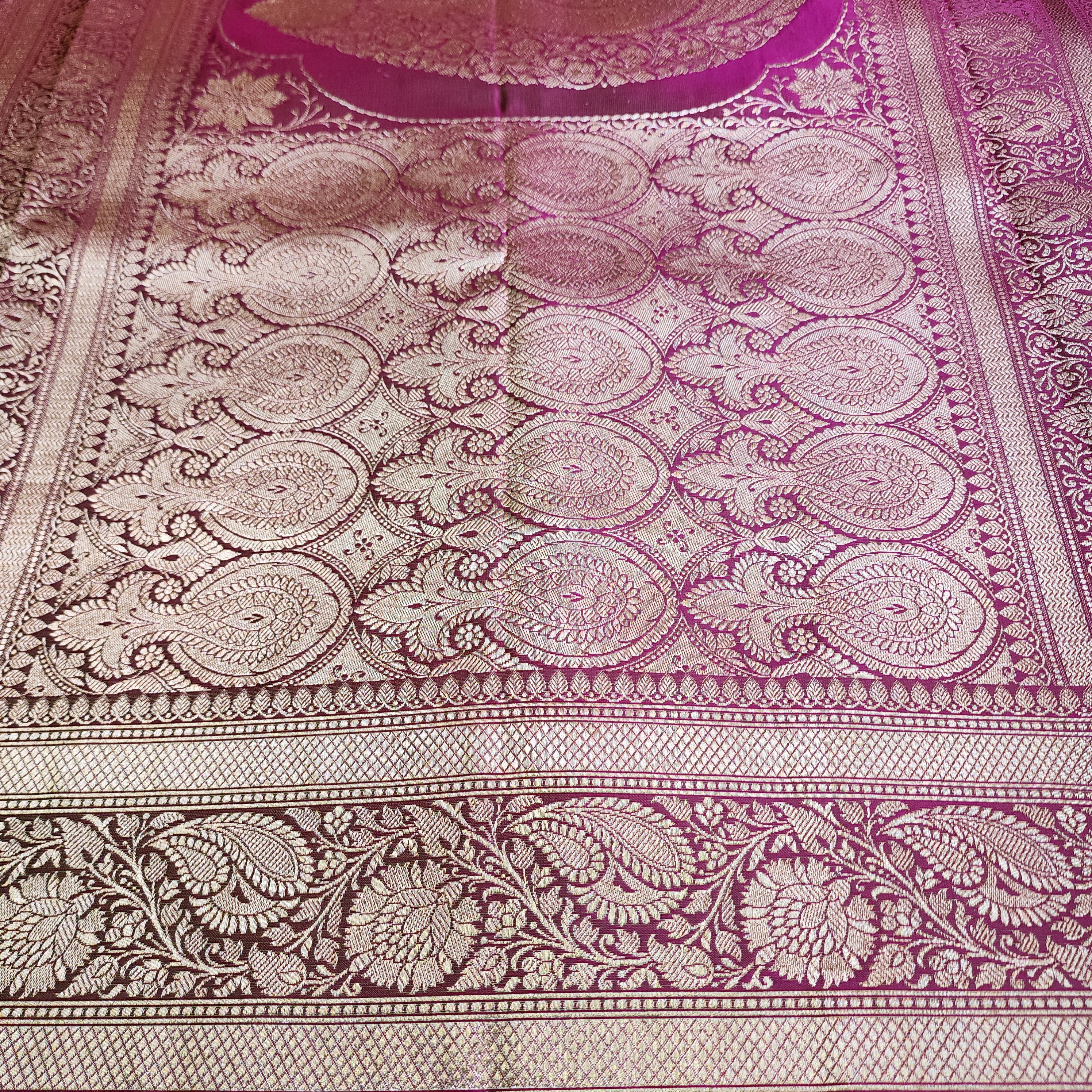 Dhoop Chhaon Mauve Banarasi Katan Silk Saree