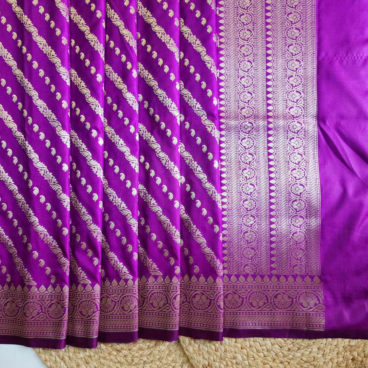 Royal Purple - Banarasi Leheriya Style Dupatta
