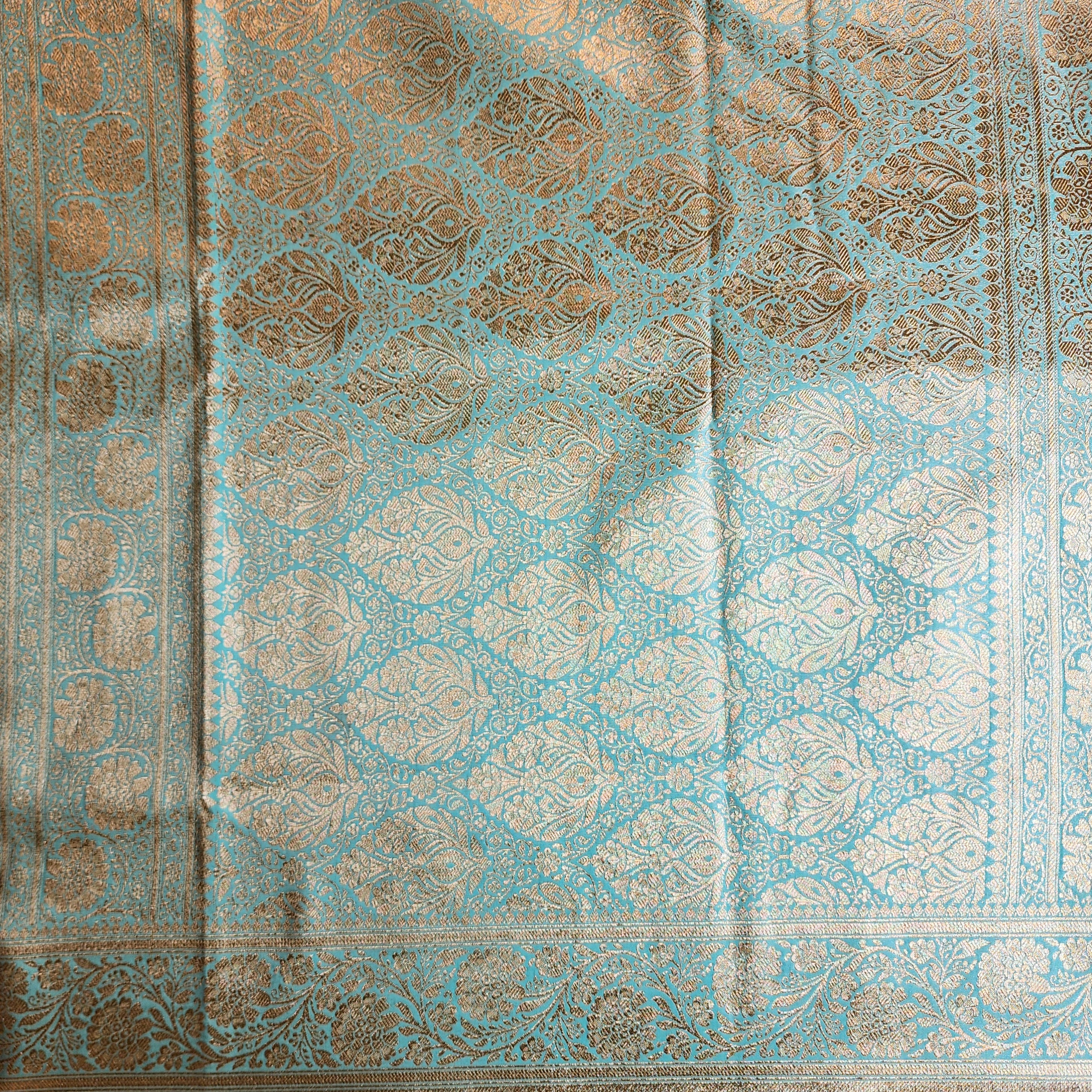 Rich Sea Green Banarasi Silk Saree with Gold Zari Weaving