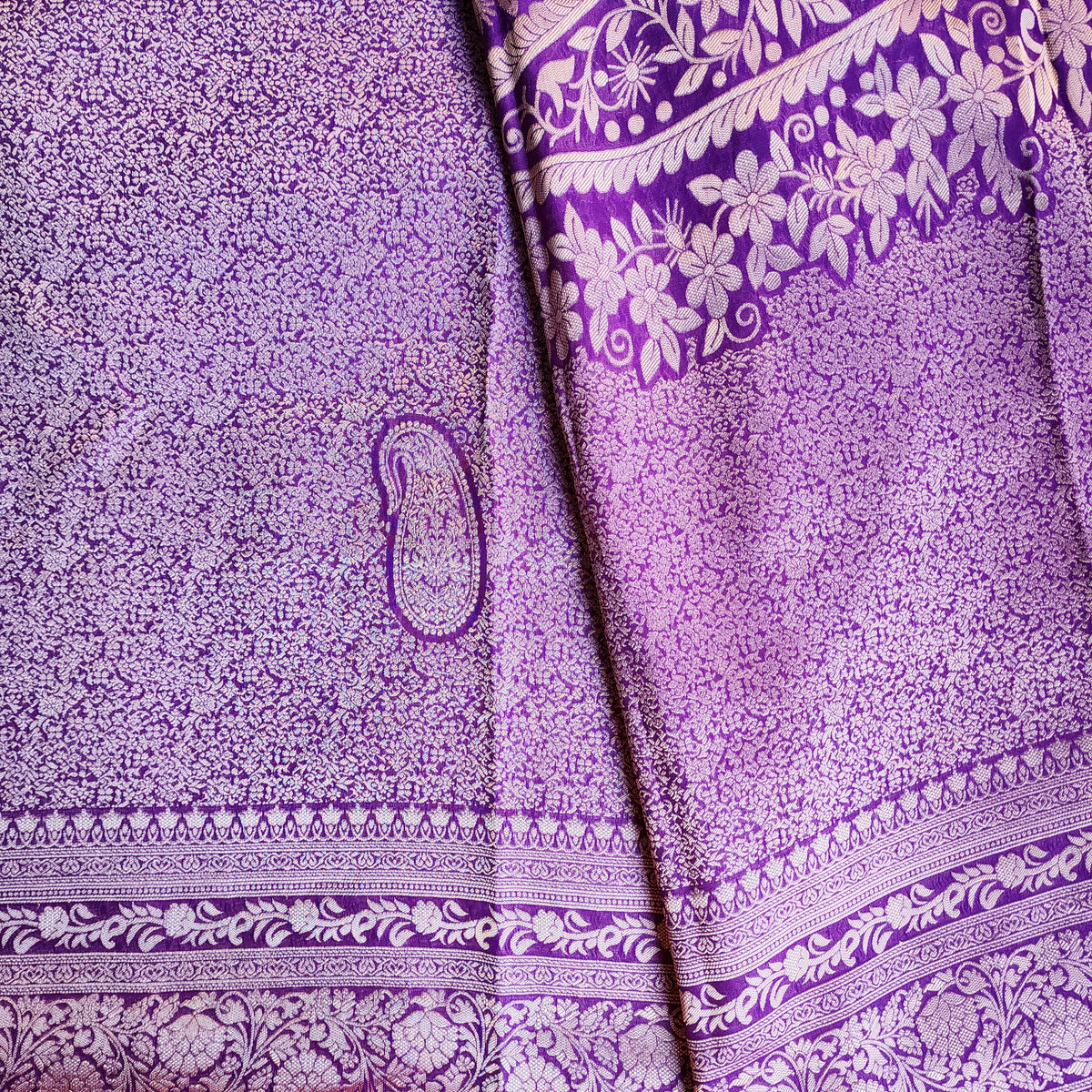 Dark Purple Katan Tanchoi Saree
