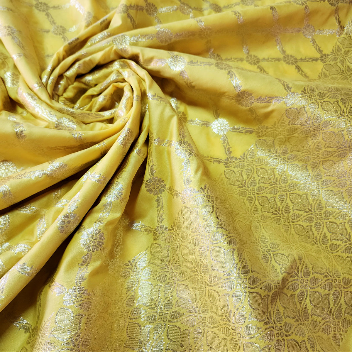 Banarasi Tapetta Silk - Sunshine Zari Jaal Dupatta