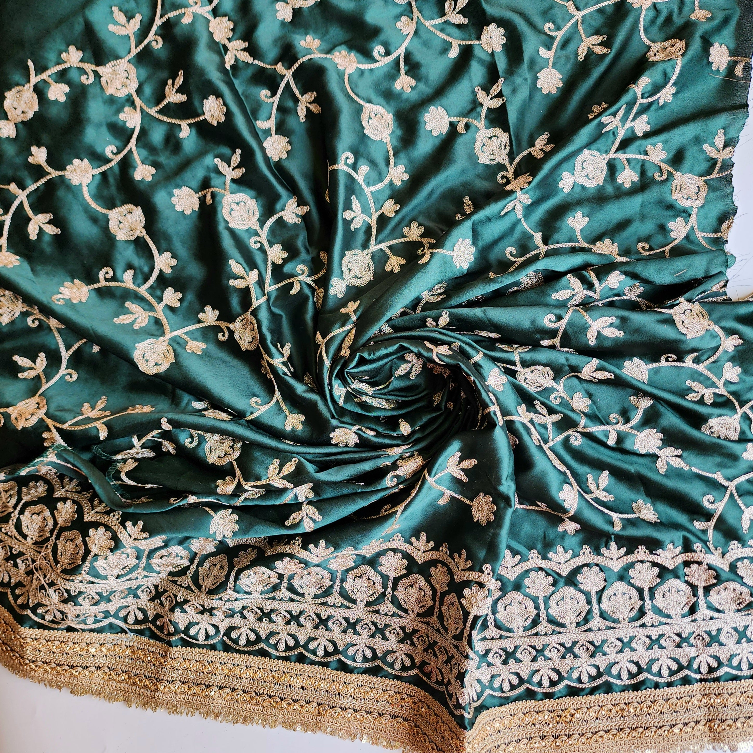 Pastel Green Designer Chiffon Silk Saree