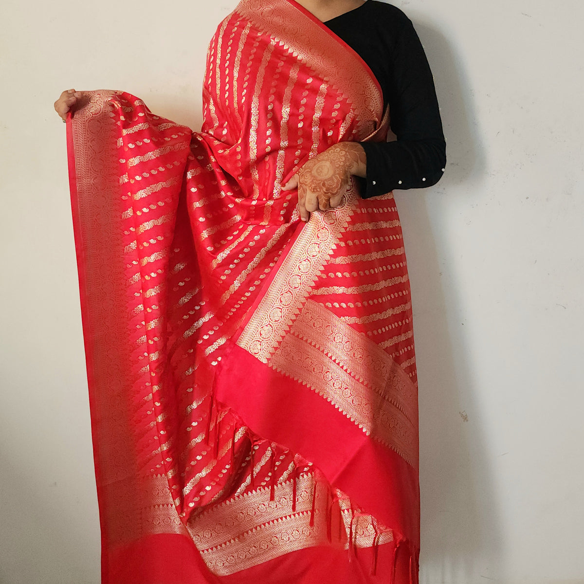 Red - Banarasi Leheriya Style Dupatta