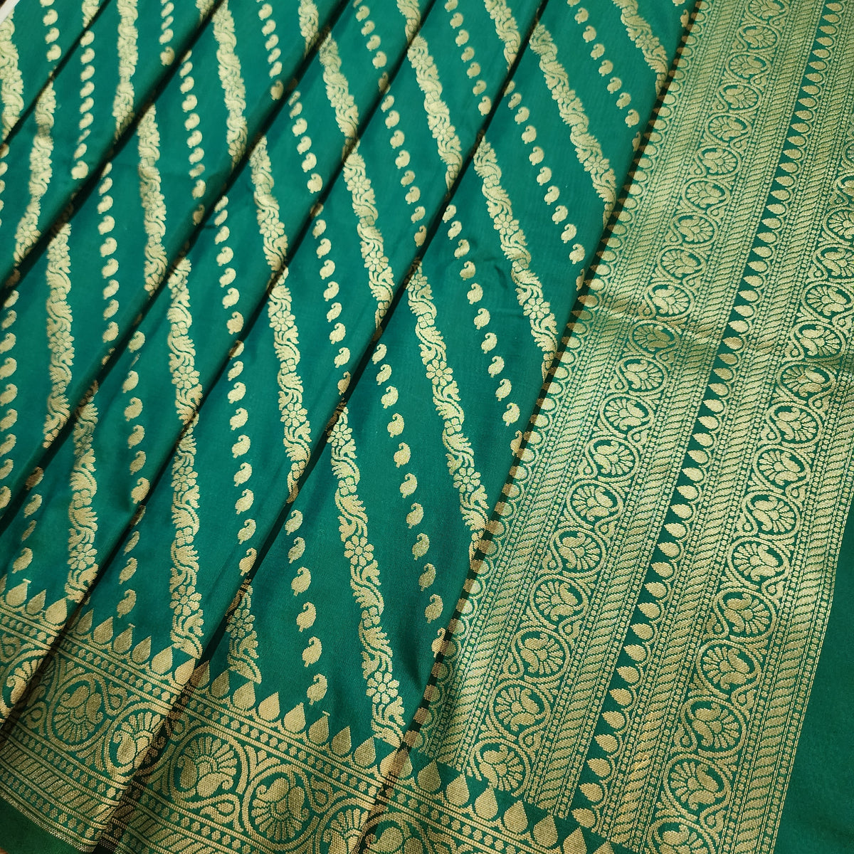 Teal Blue - Banarasi Leheriya Style Dupatta