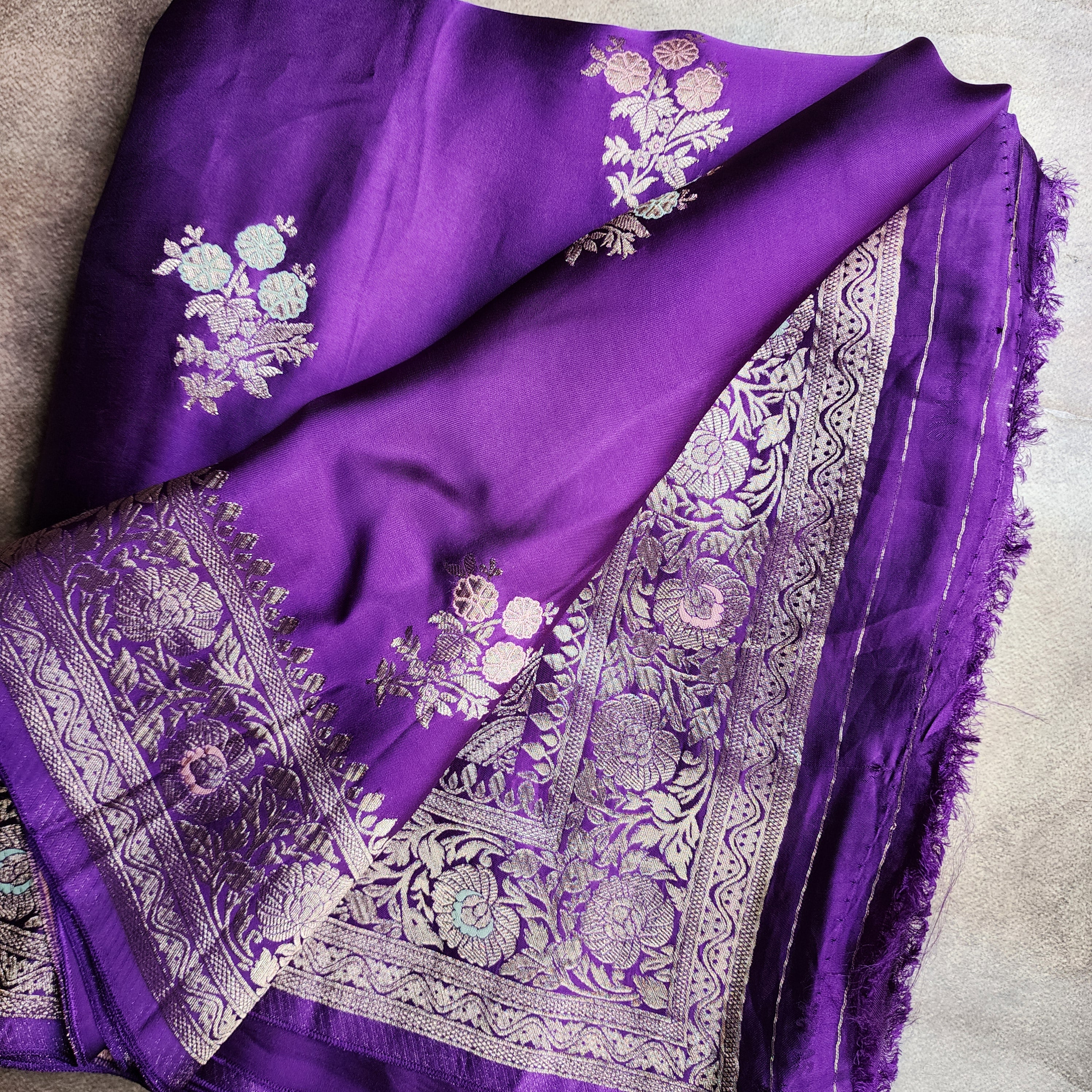 Royal Purple Mashru Katan Silk Saree