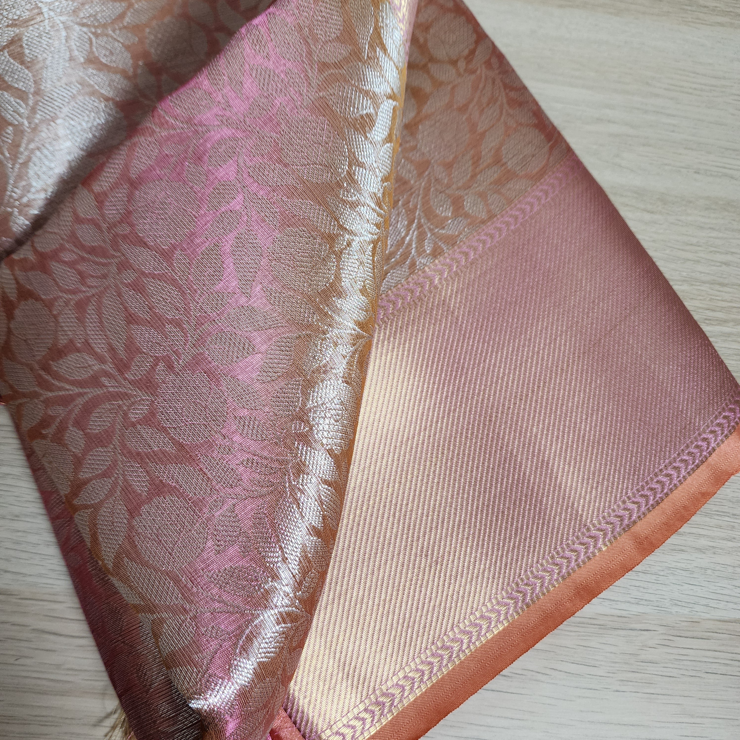 Kanjivaram style tissue Saree |Soft Dual pastel shade