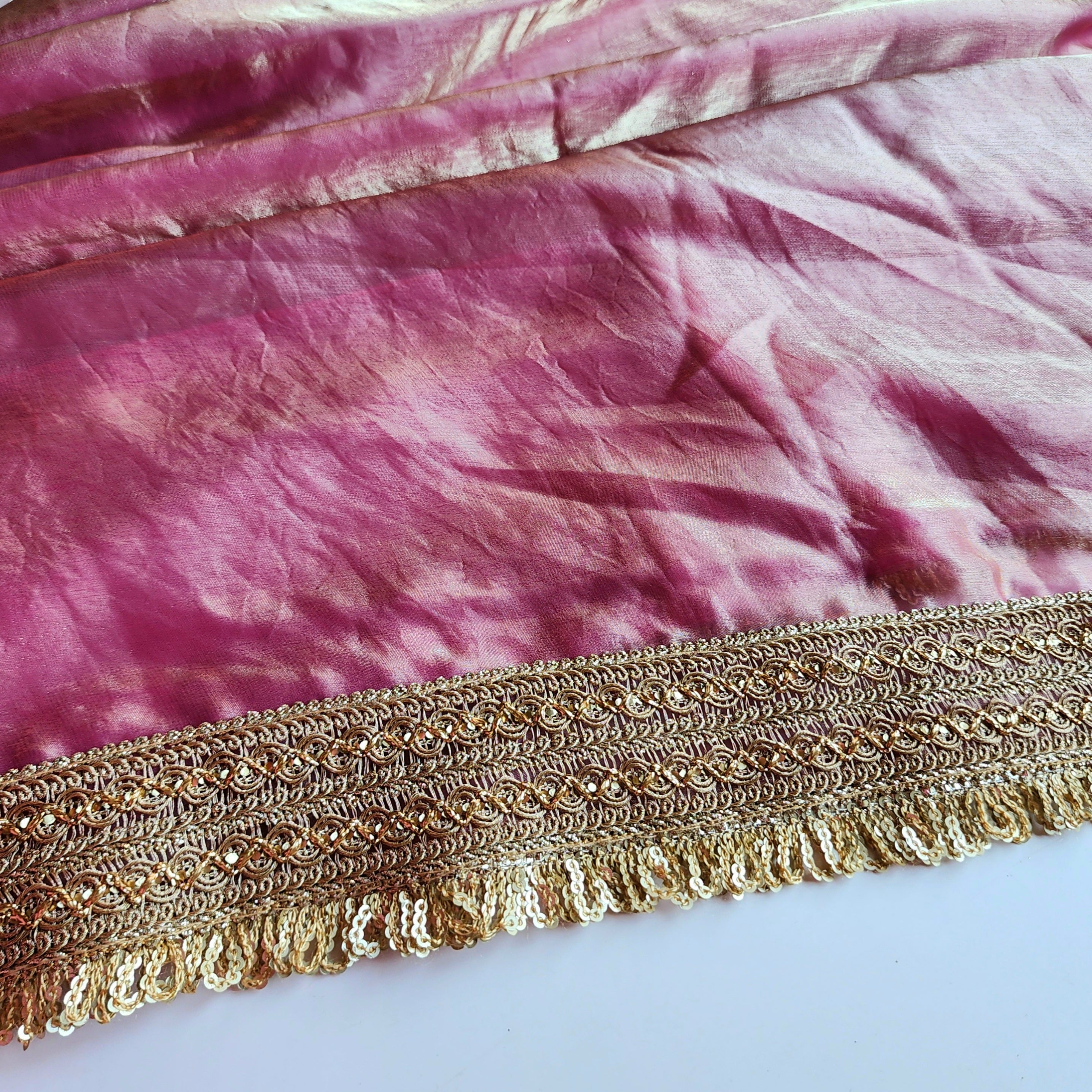 Pastel Pink Designer Chiffon Silk Saree with Readymade Blouse