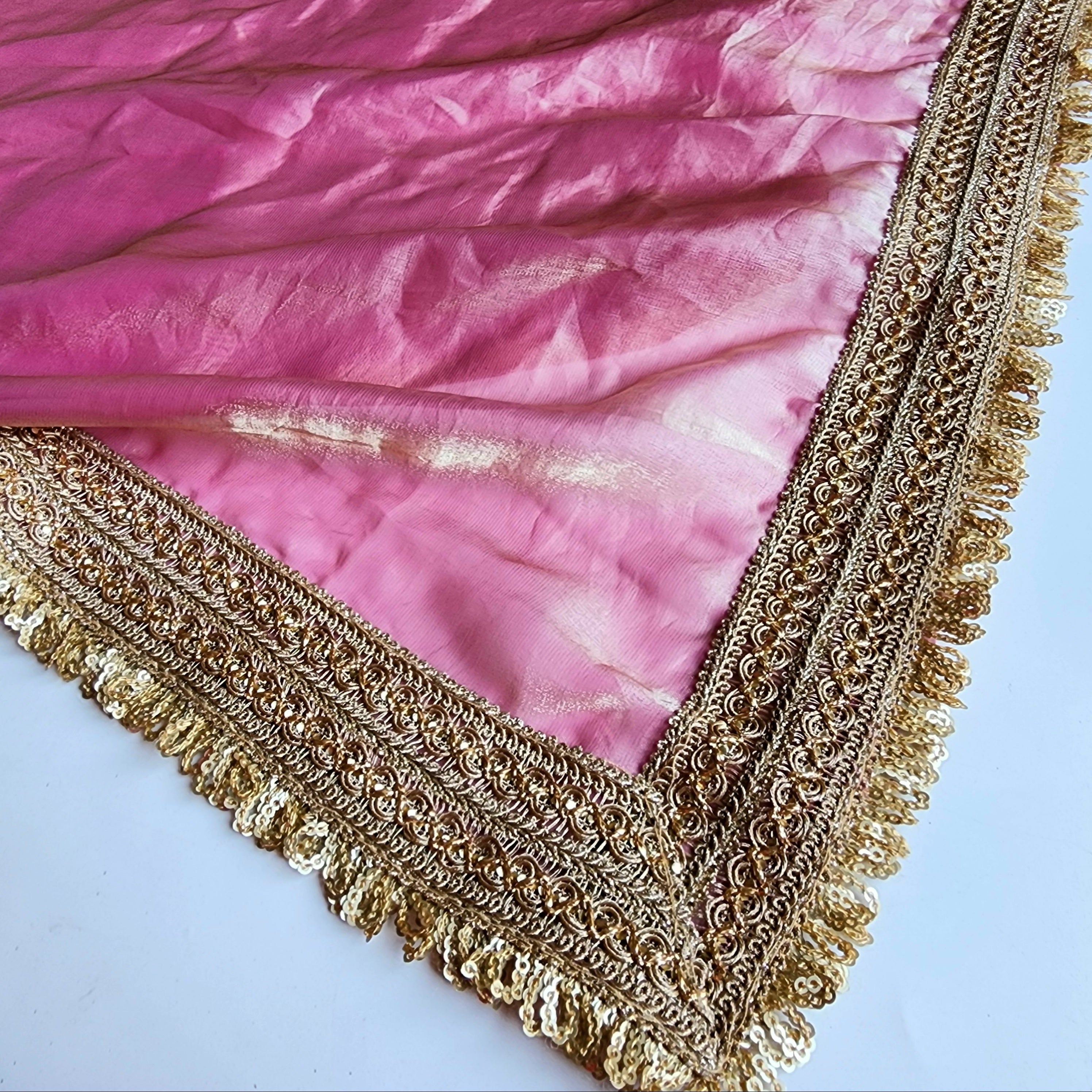 Pastel Pink Designer Chiffon Silk Saree with Readymade Blouse