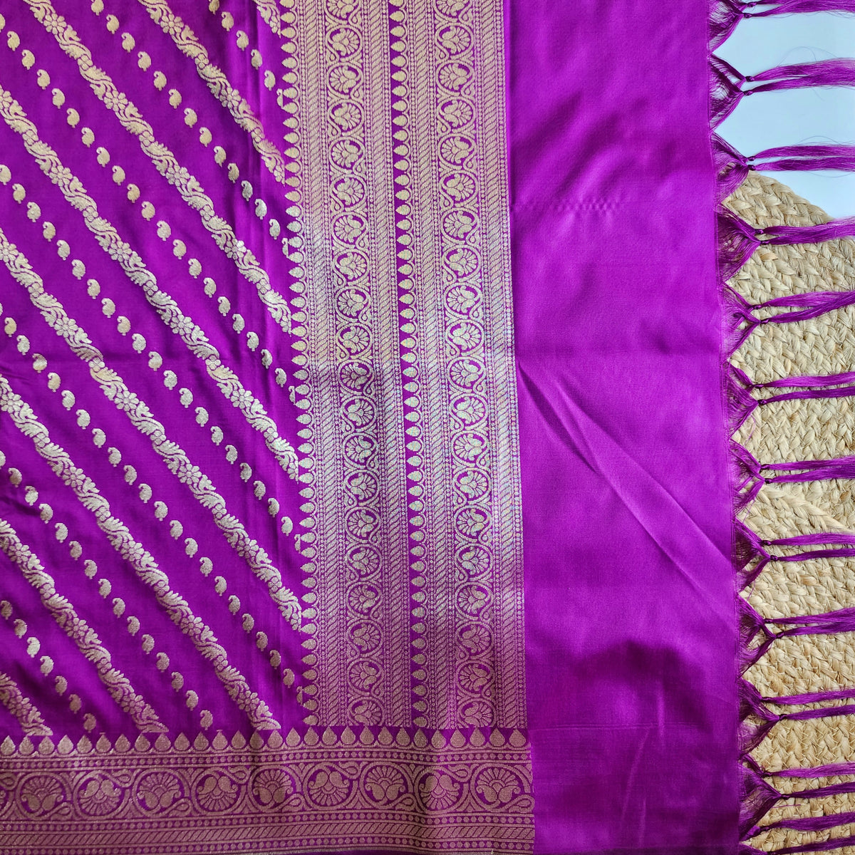 Royal Purple - Banarasi Leheriya Style Dupatta