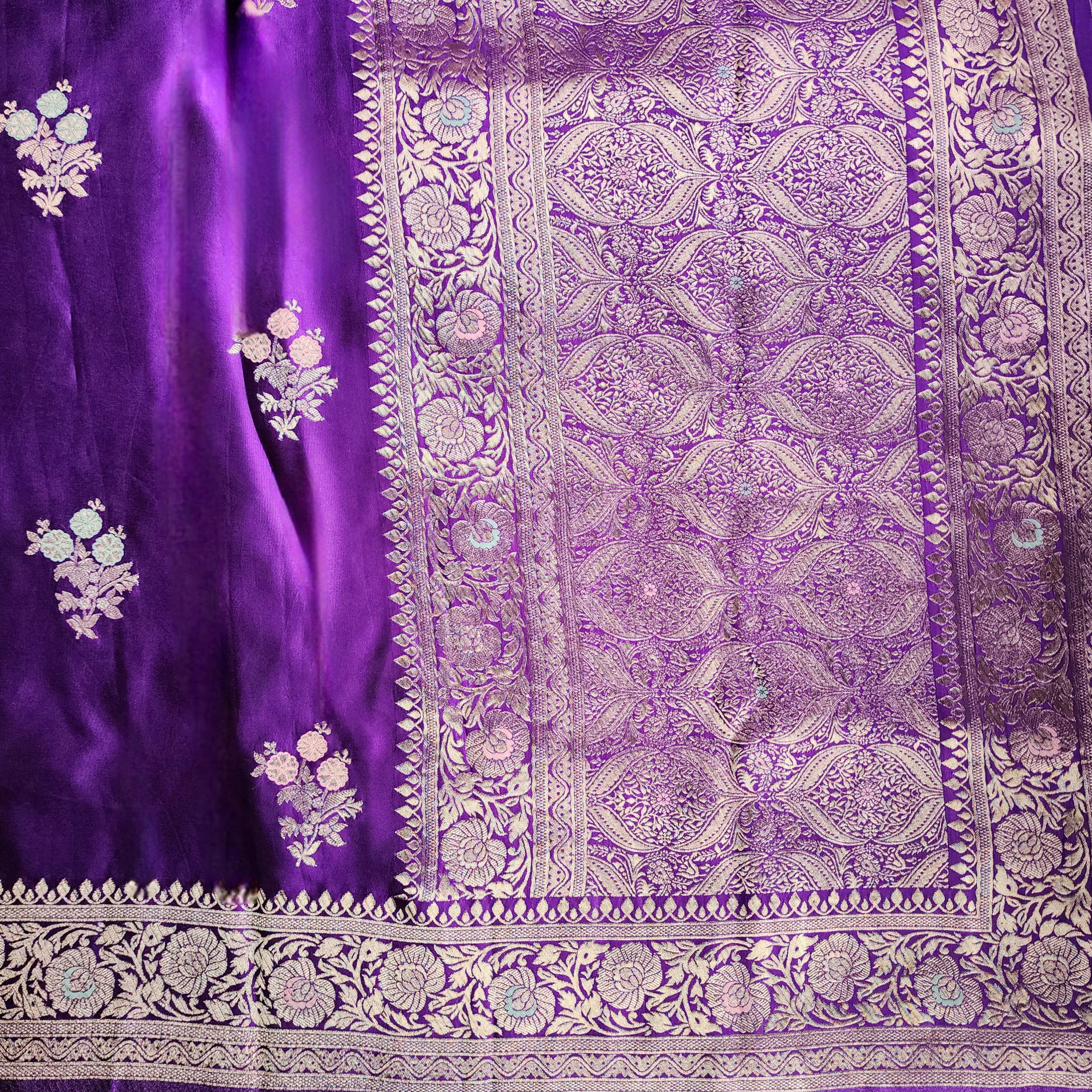 Royal Purple Mashru Katan Silk Saree