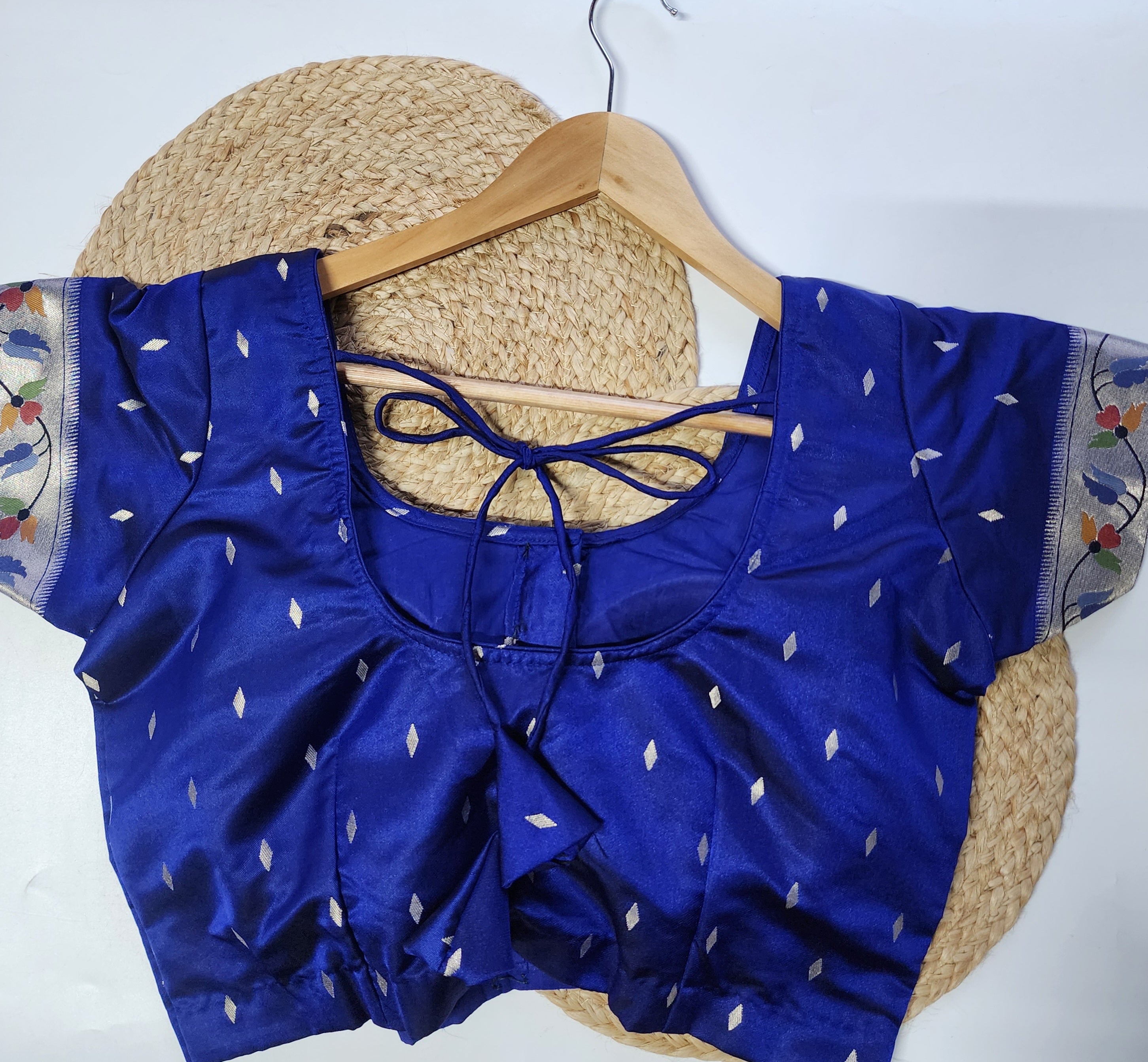 Raahi - Royal Blue Paithani Silk Saree with Stitched Blouse