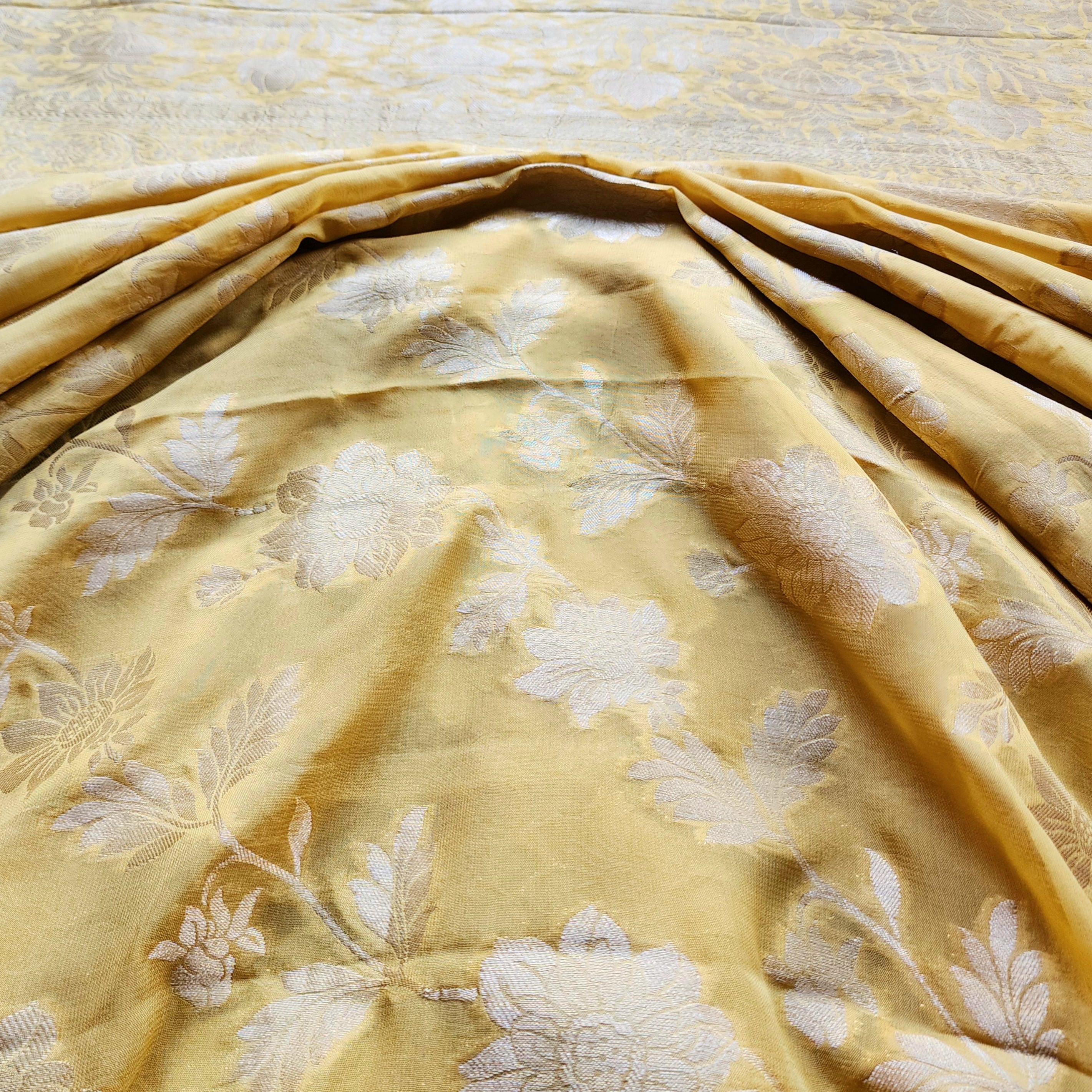 Khaddi Georgette Pure Banarasi Saree in Shade of Yellow
