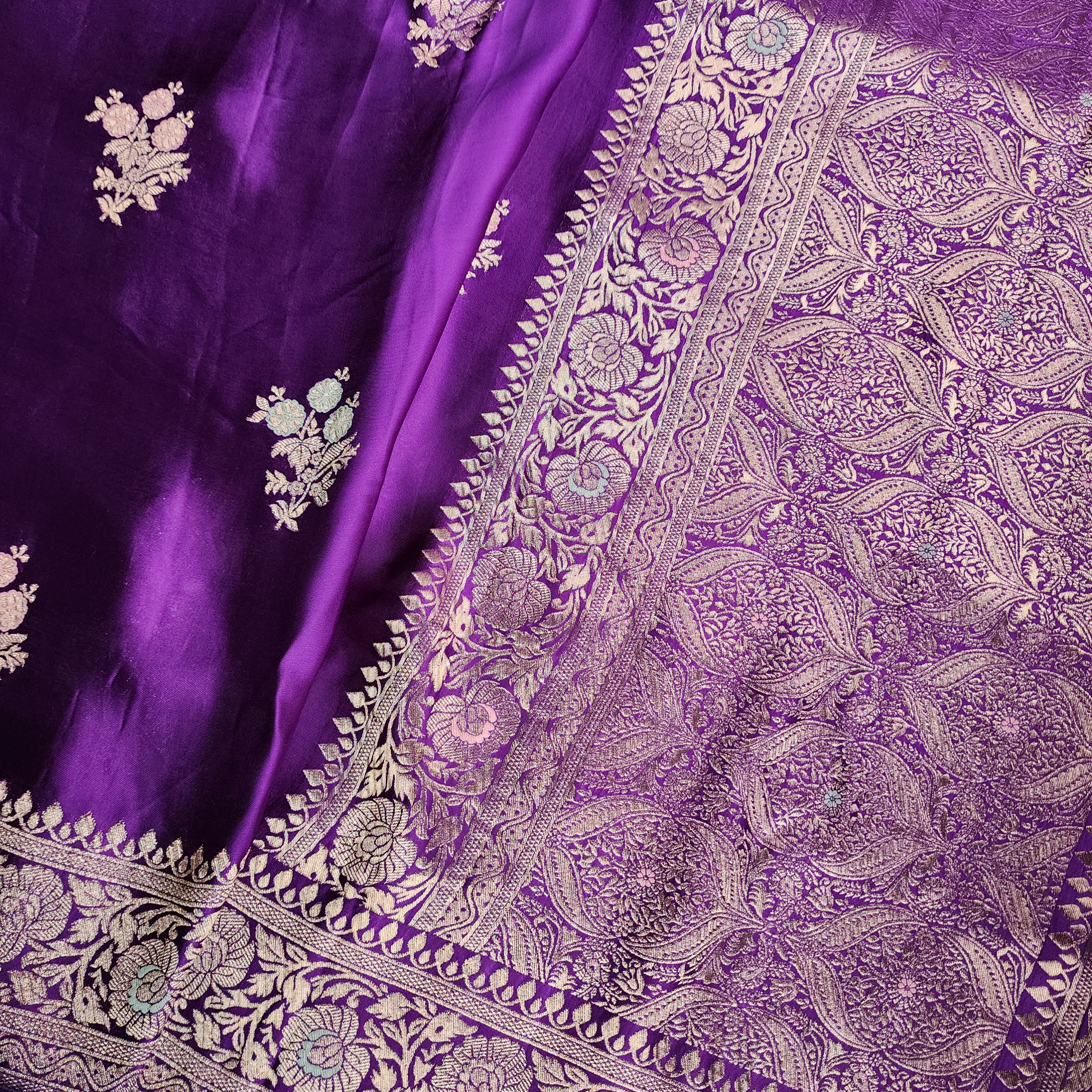 Royal Purple Mashru Katan Silk Saree
