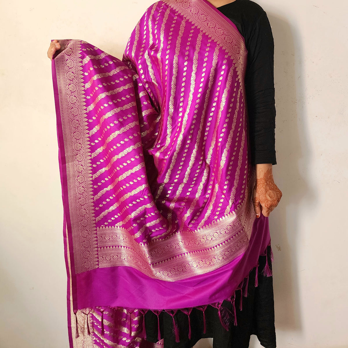 Royal Purple - Banarasi Leheriya Style Dupatta