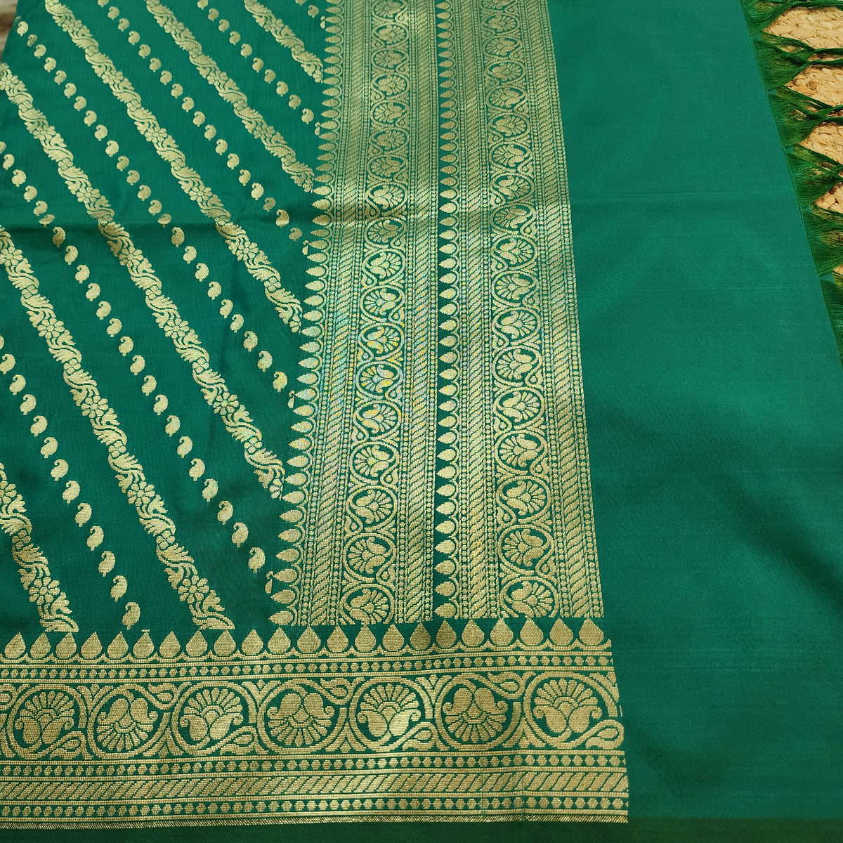 Teal Blue - Banarasi Leheriya Style Dupatta