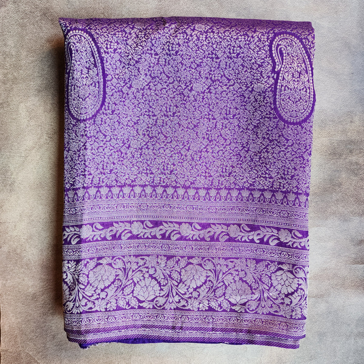 Dark Purple Katan Tanchoi Saree