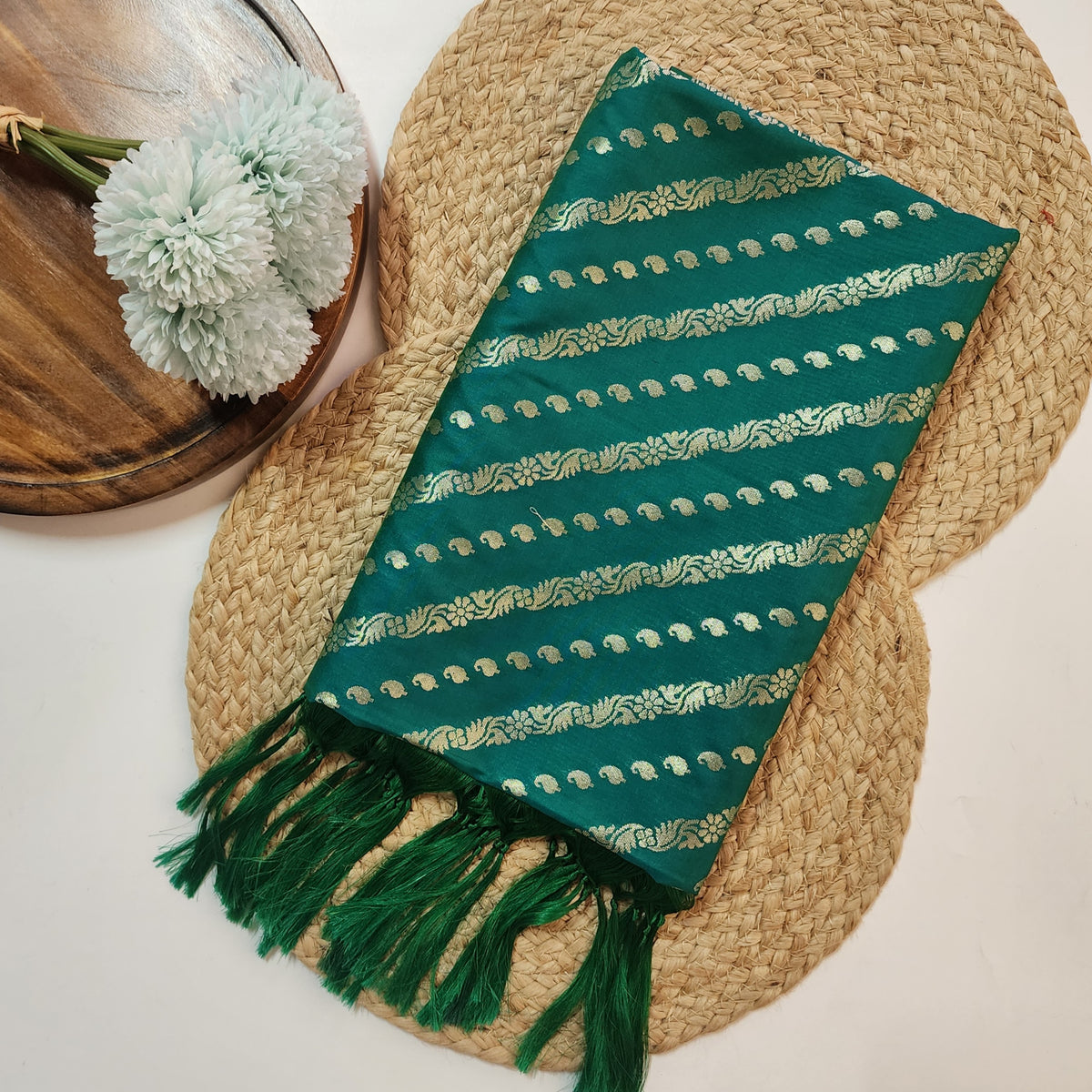 Teal Blue - Banarasi Leheriya Style Dupatta