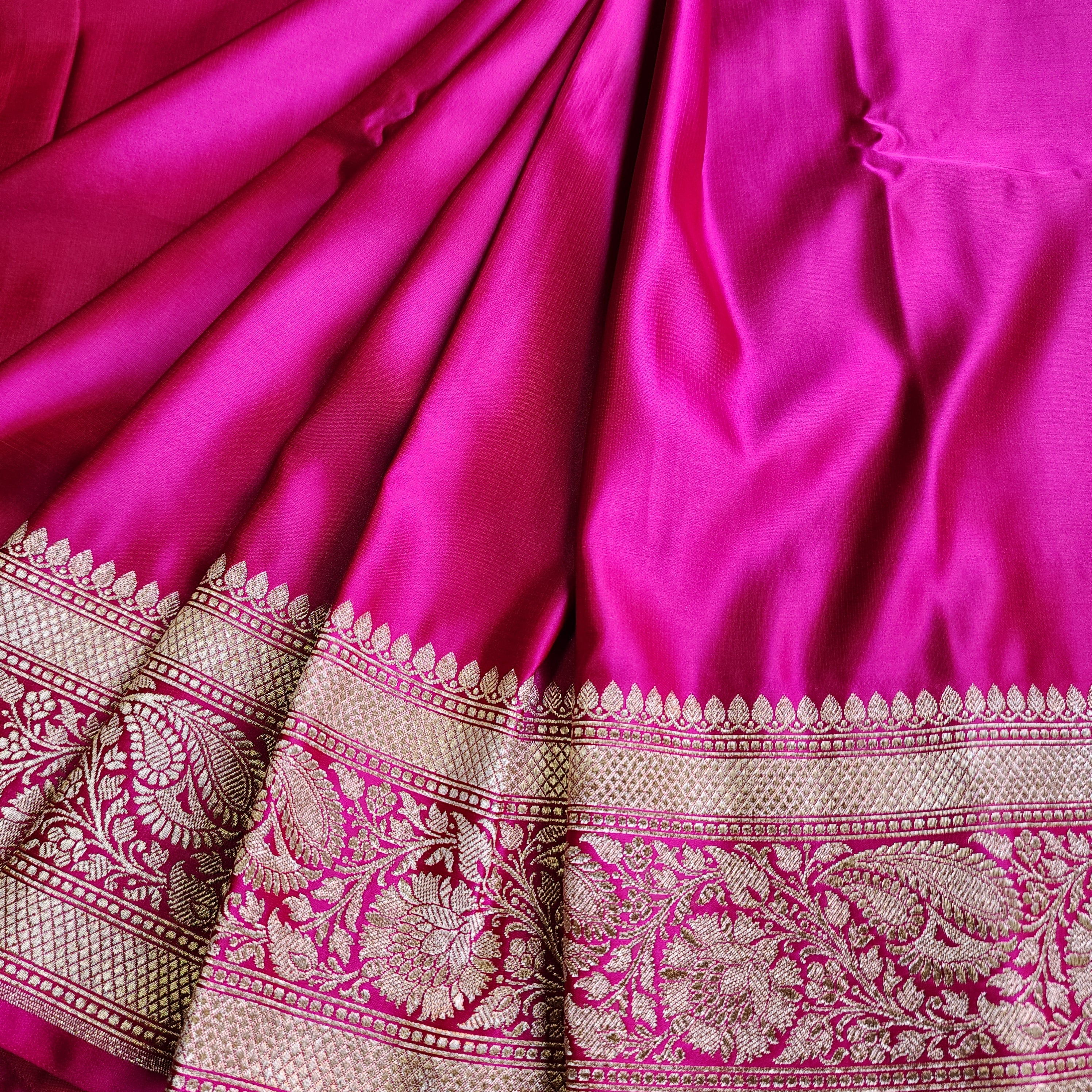 Dhoop Chhaon Magenta Banarasi Katan Silk Saree