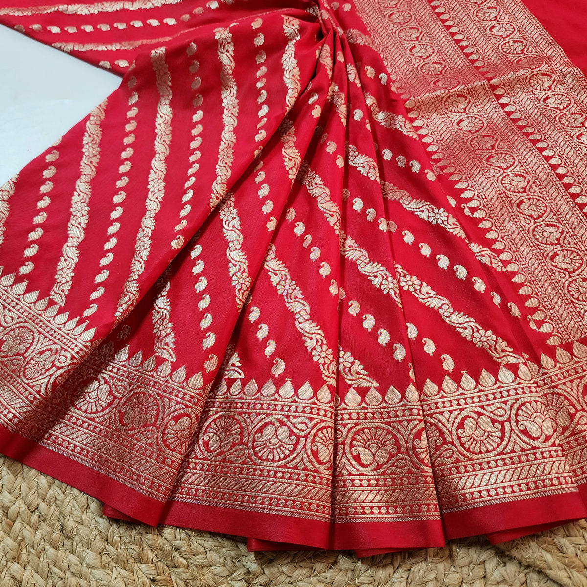 Red - Banarasi Leheriya Style Dupatta