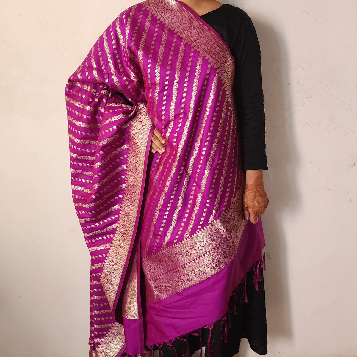 Royal Purple - Banarasi Leheriya Style Dupatta