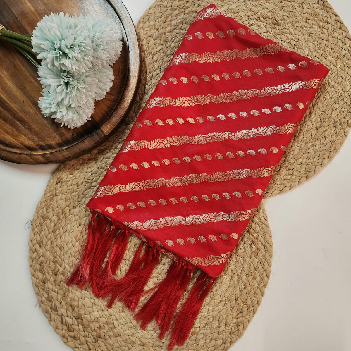 Red - Banarasi Leheriya Style Dupatta