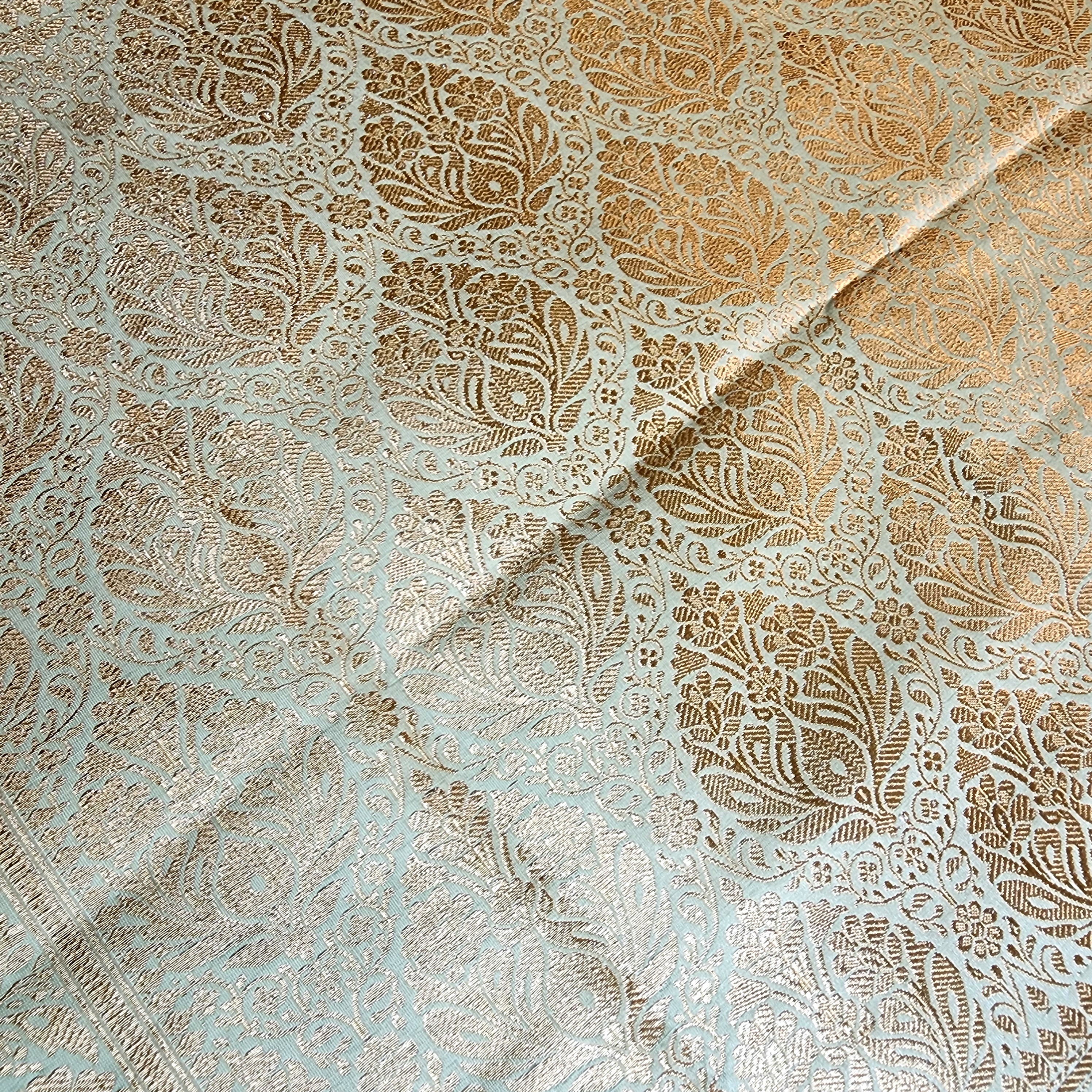 Rich Mint Green Banarasi Silk Saree with Gold Zari Weaving