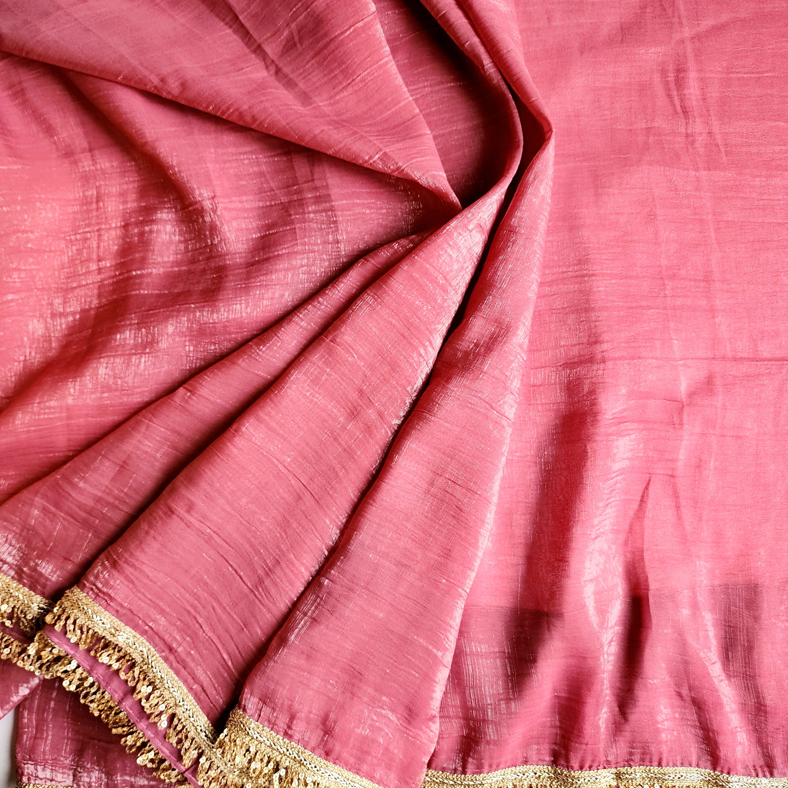 Blush Pink Designer Organza Saree