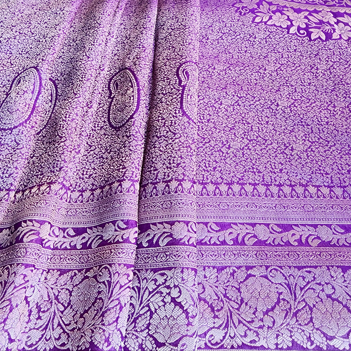 Dark Purple Katan Tanchoi Saree