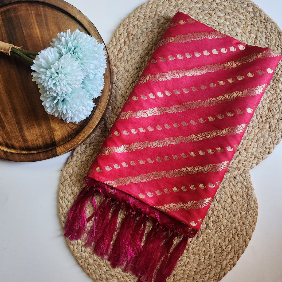 Rani Pink - Banarasi Leheriya Style Dupatta