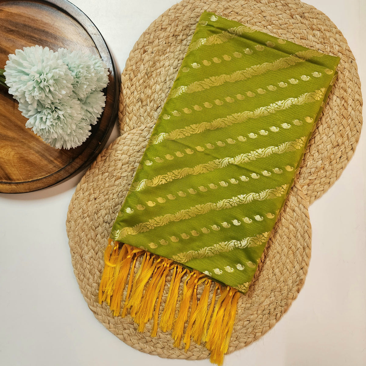 Parrot Green - Banarasi Leheriya Style Dupatta