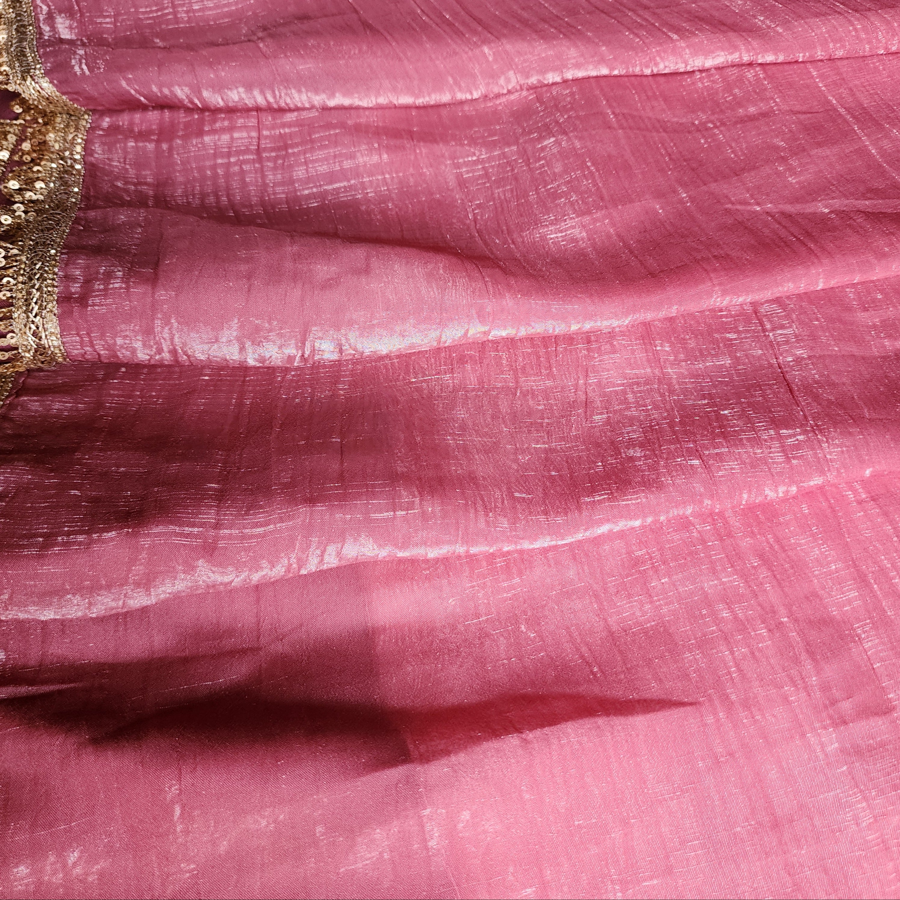 Blush Pink Designer Organza Saree