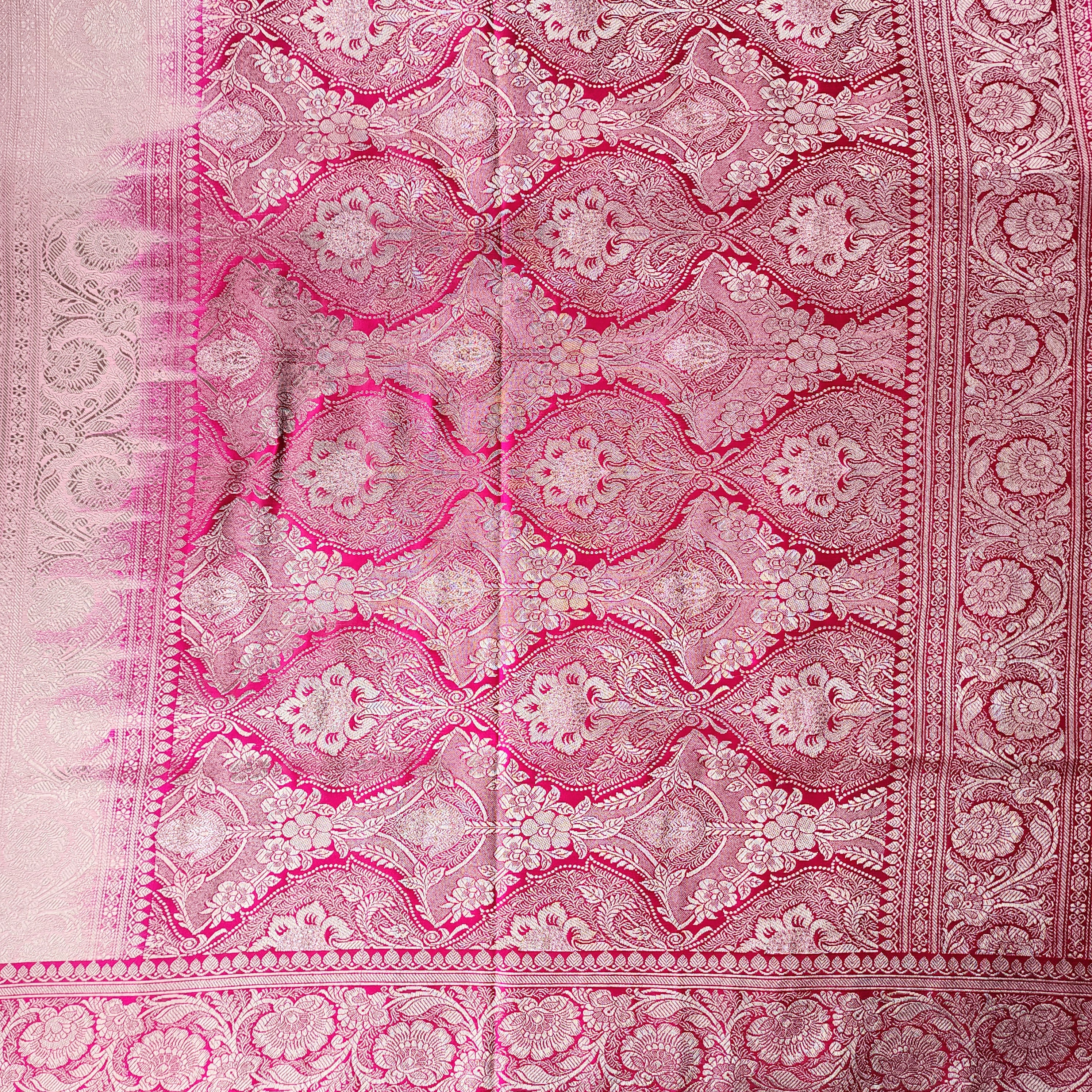 Pastel Aqua Blue Pure Banarasi Katan Silk Saree with light Gold Zari Weaving