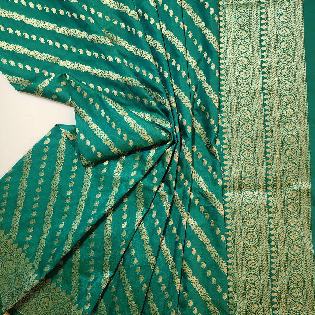 Teal Blue - Banarasi Leheriya Style Dupatta
