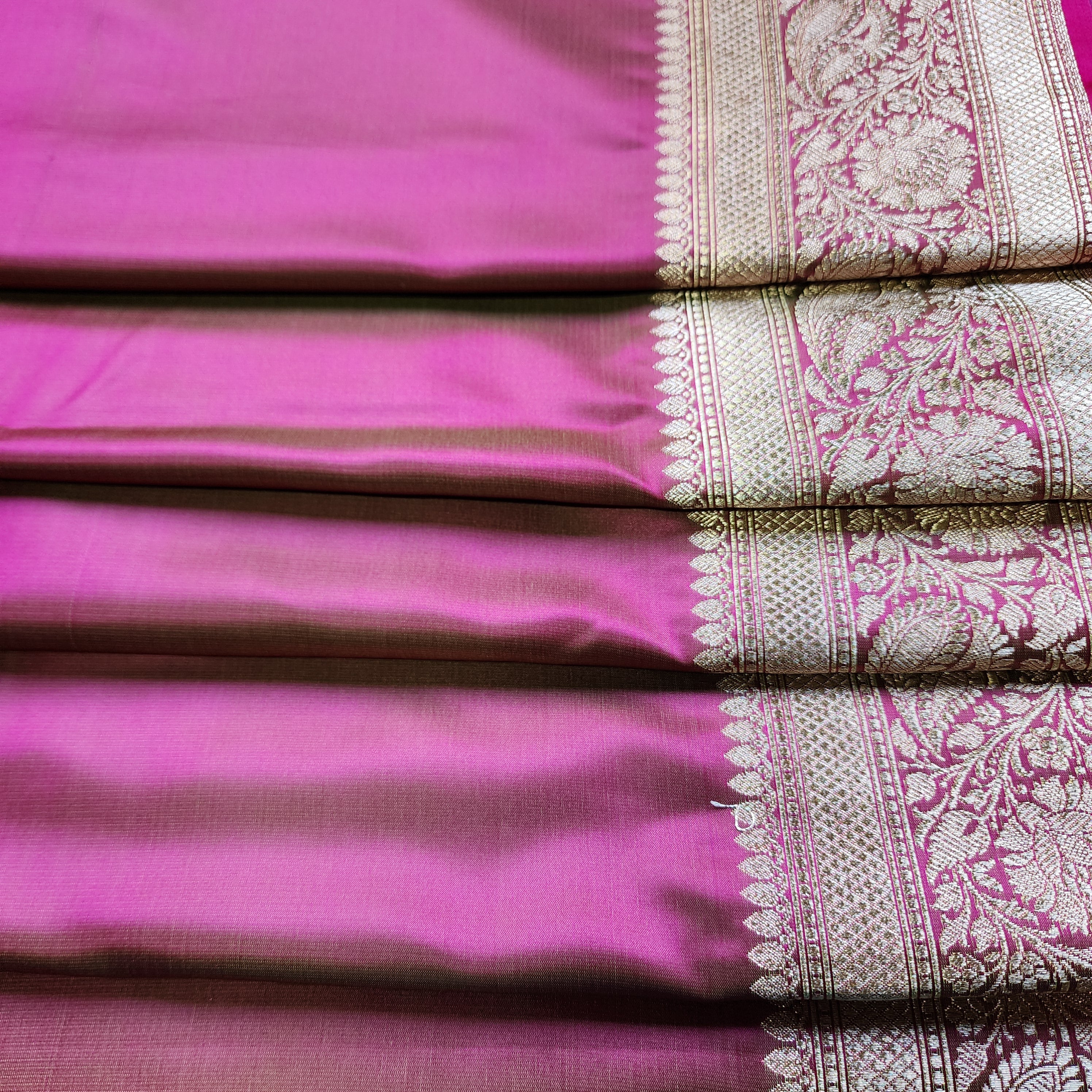 Dhoop Chhaon Mauve Banarasi Katan Silk Saree