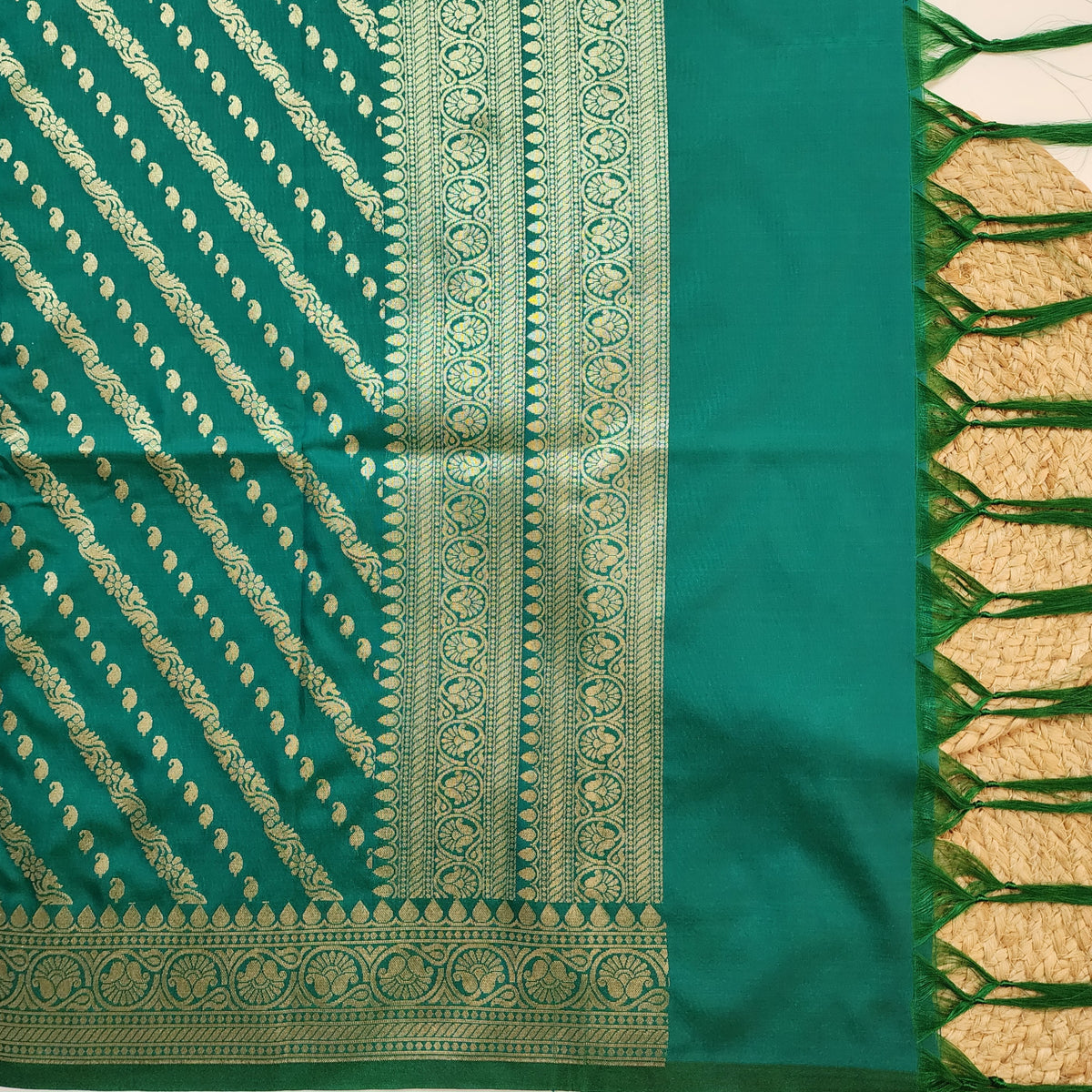 Teal Blue - Banarasi Leheriya Style Dupatta