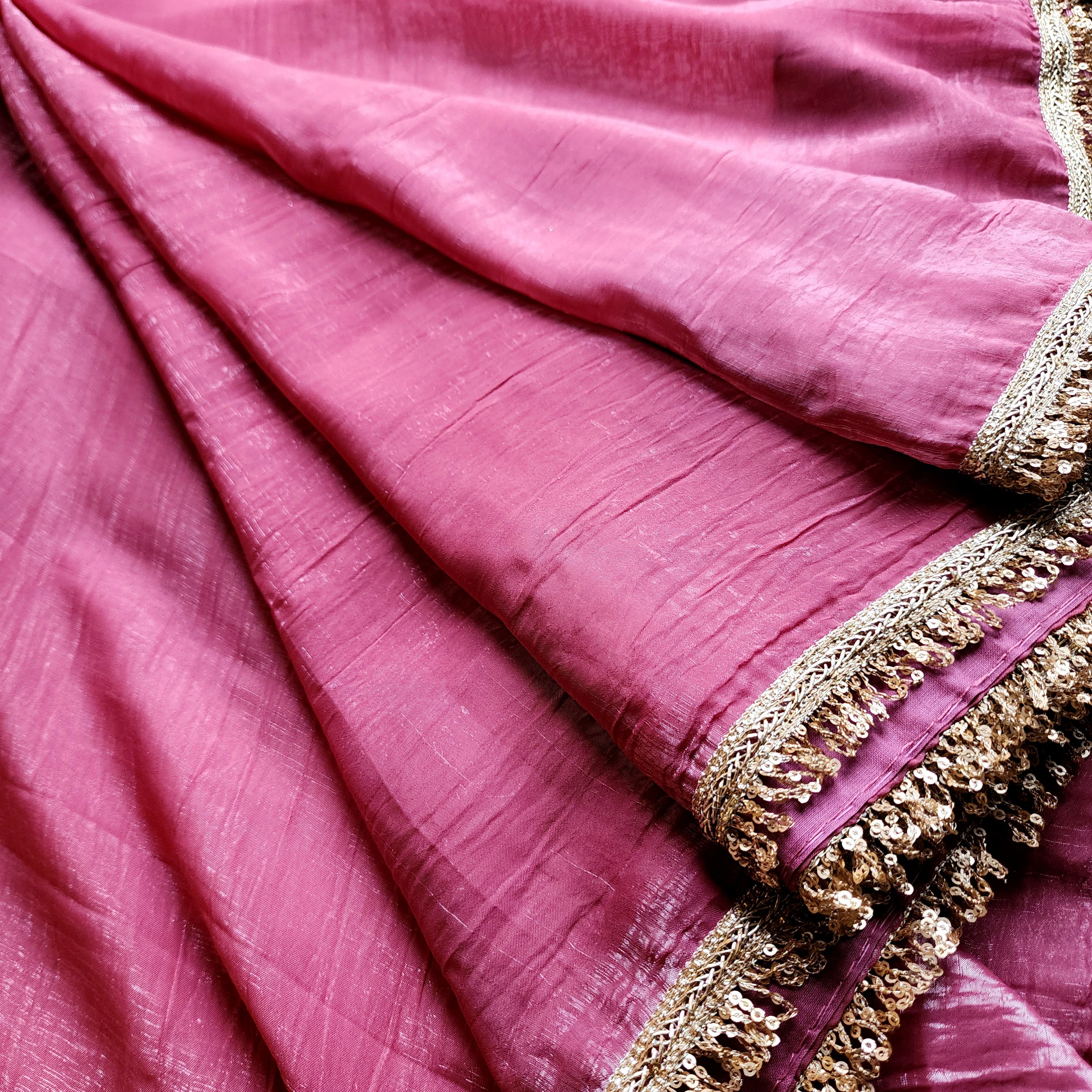 Blush Pink Designer Organza Saree