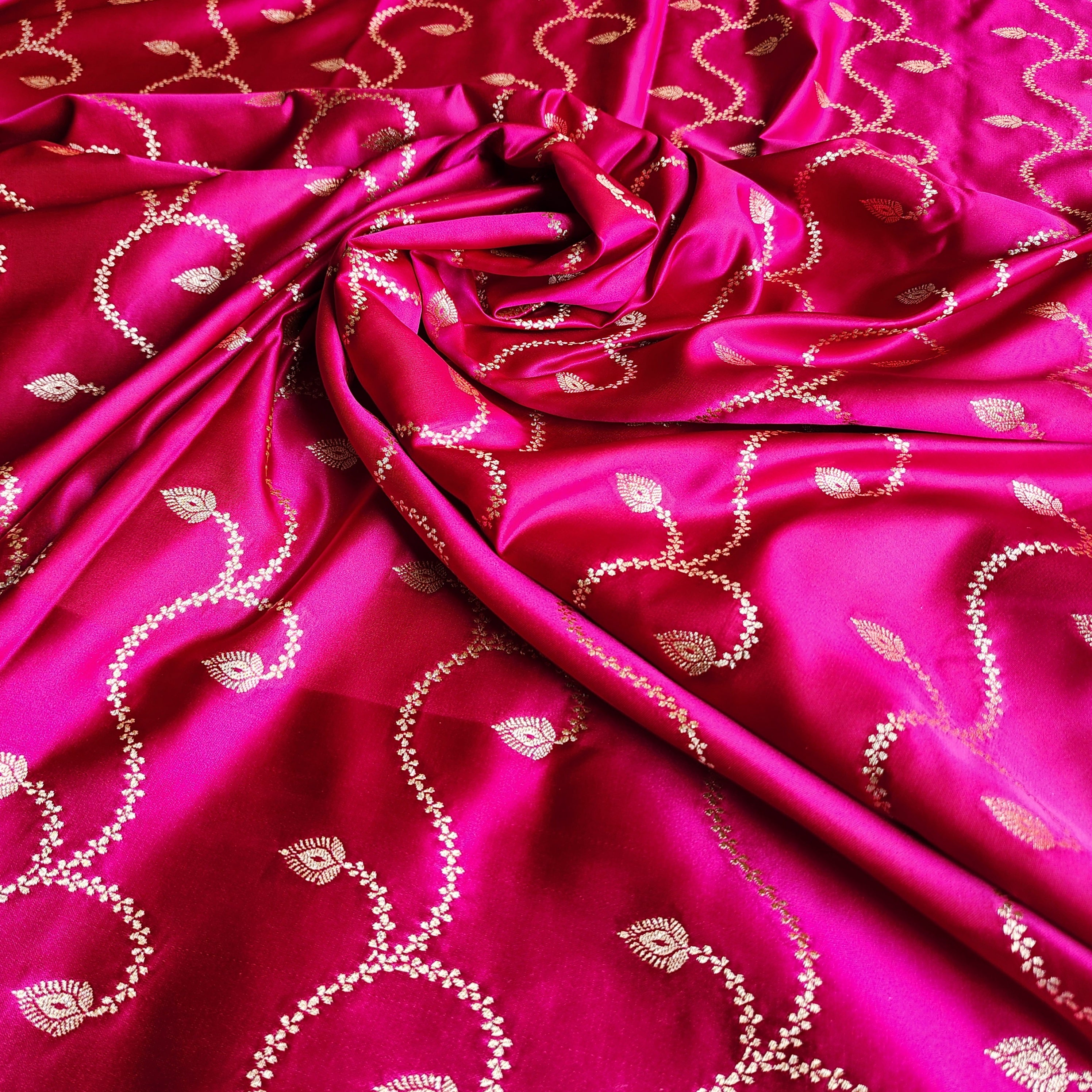 Dual-Tone Pink Pure Banarasi Katan Silk Saree